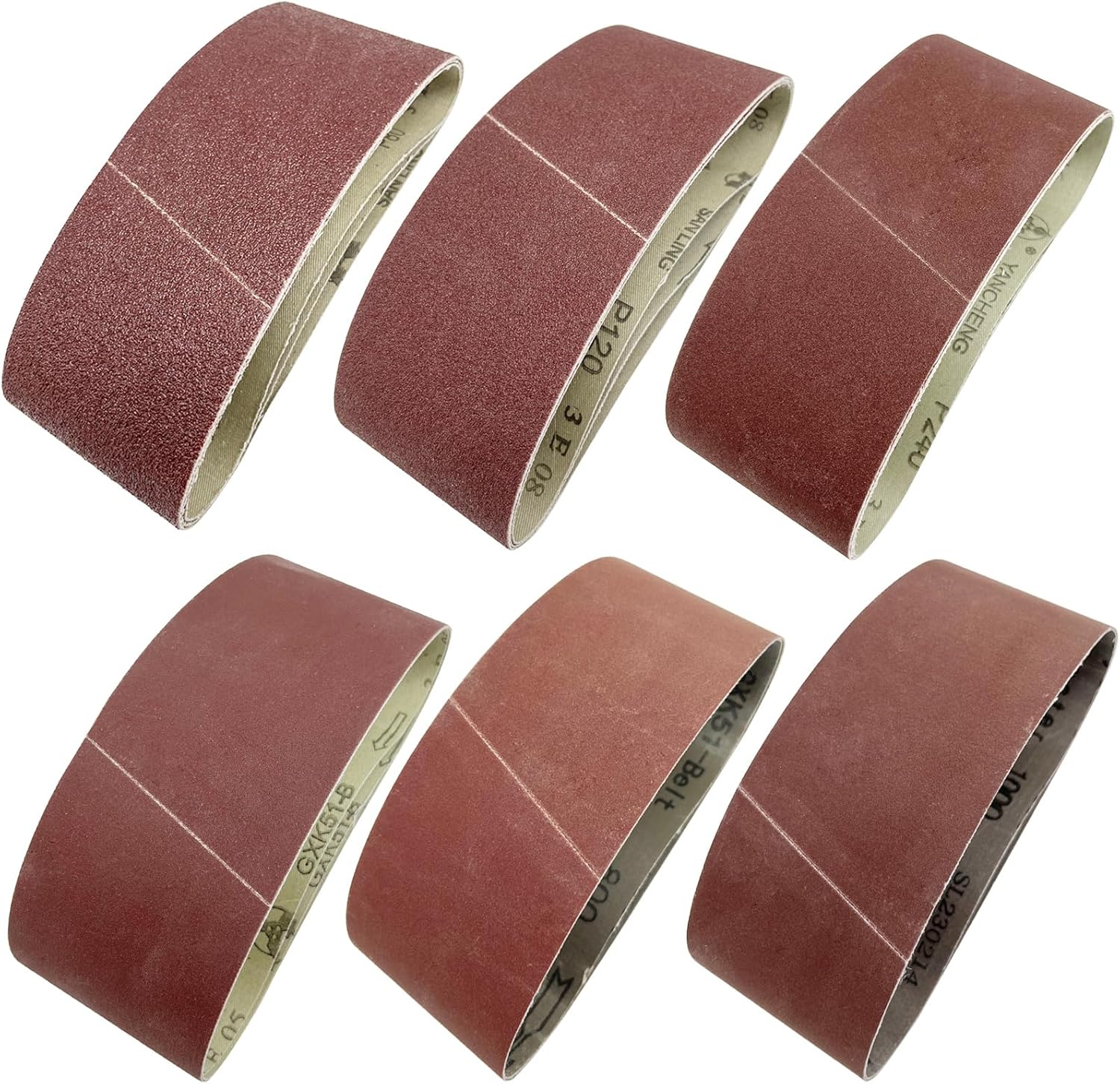 16 correas de lijado de 3 x 18 pulgadas, 2 de cada uno de granos 8001000, 3 de cada uno de granos 80120240400, banda lijadora de óxido de aluminio