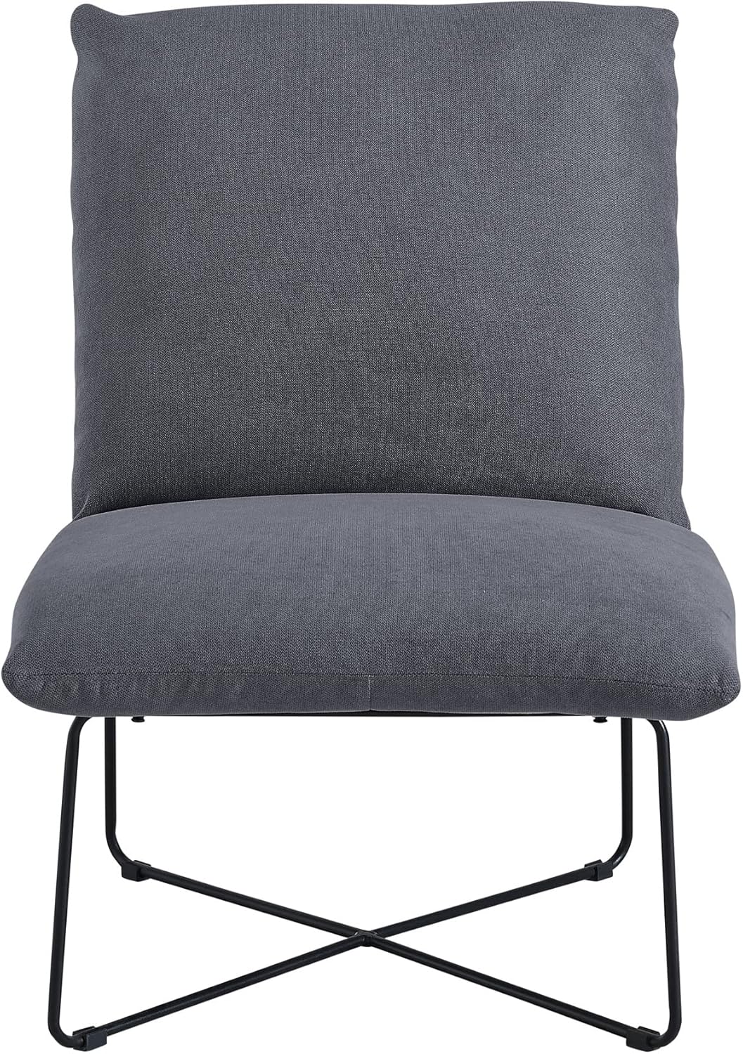 Classic Brands Eternity – Silla decorativa tapizada sin brazos, gris oscuro, moderna de mediados de siglo, ergonómica