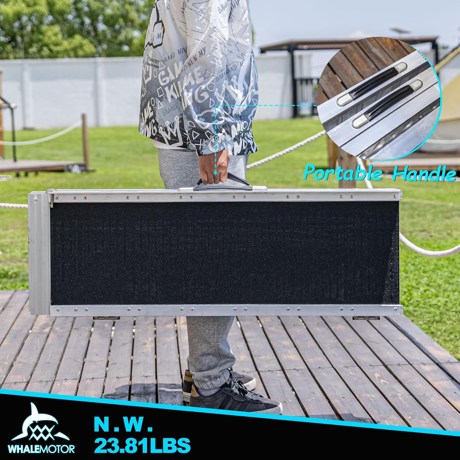 Rampa portátil para silla de ruedas de 7 pies, rampa portátil plegable de aluminio antideslizante, rampas para sillas de ruedas para el hogar,