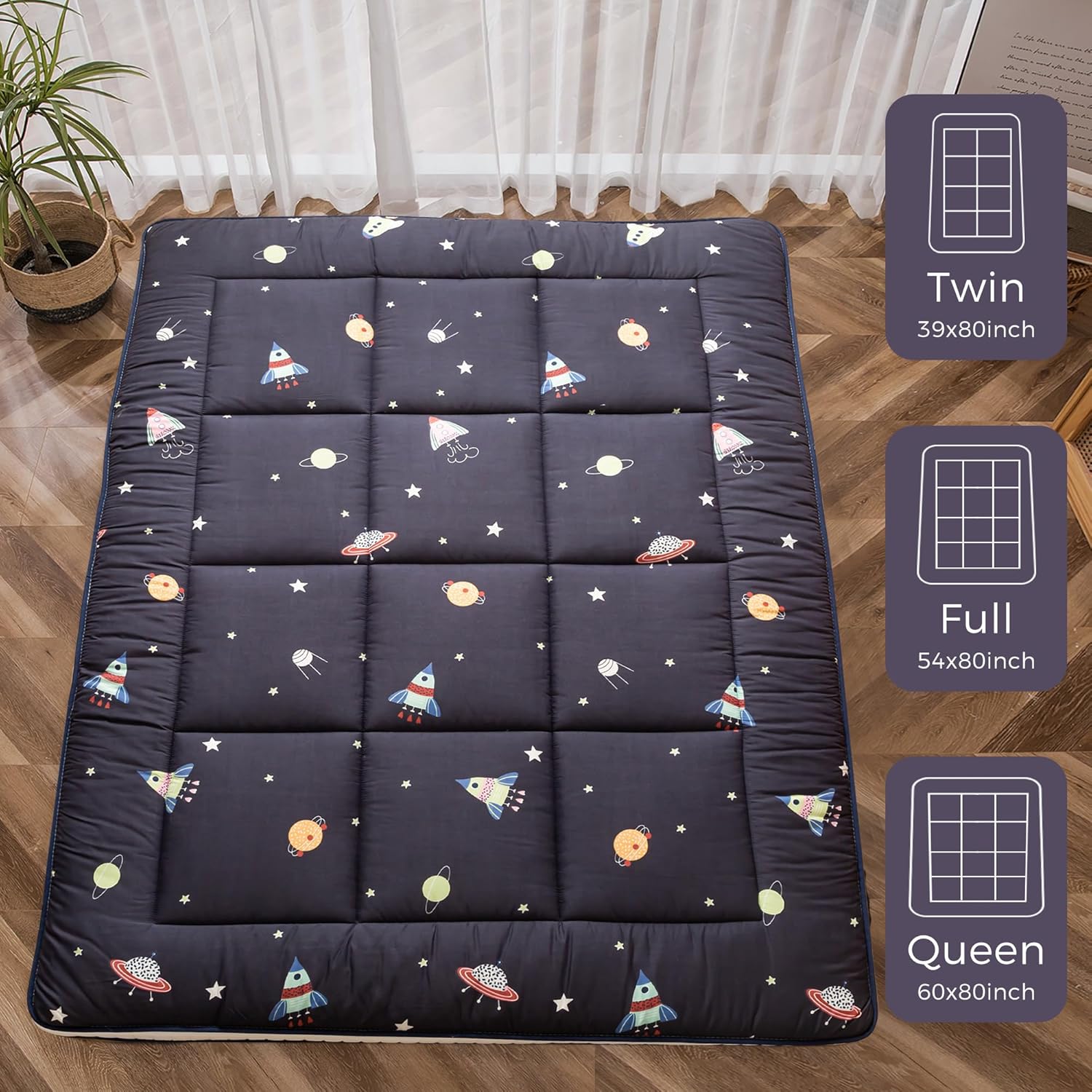 YOSHOOT Colchón de futón japonés extra grueso de 6 pulgadas, colchón plegable de tatami para adultos, colchón enrollable, colchón de invitados,