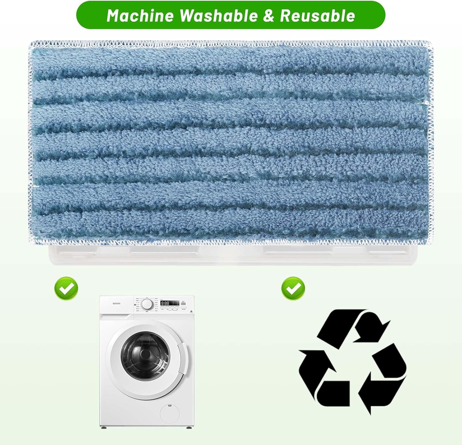 Paquete de 4 almohadillas de microfibra lavables de repuesto para trapeadores de aspiradora Shark Vacmop VM252 VM251 VM200 VM200C VM252C QM250 VM250