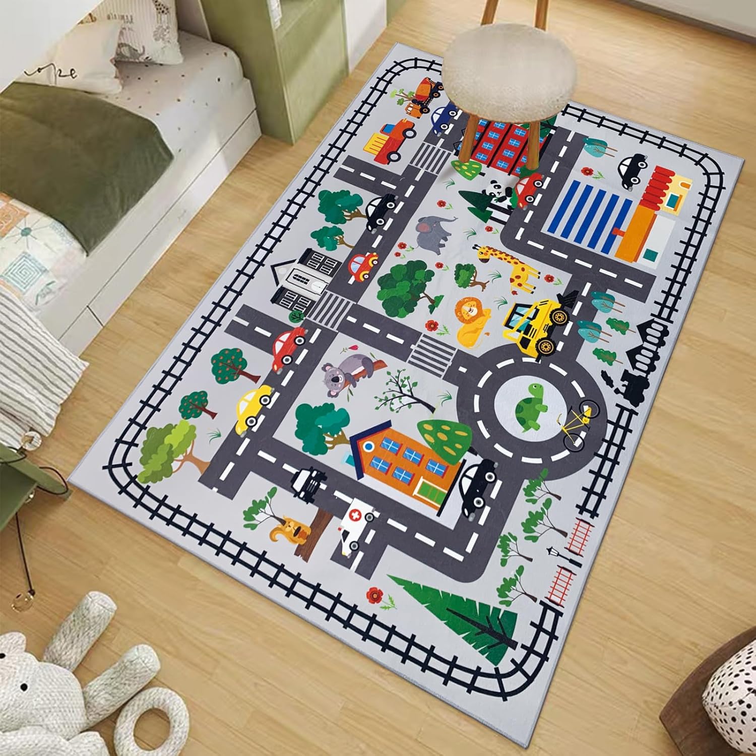 USTIDE Alfombra educativa para niños, alfombra de juego antideslizante para niños, alfombra de aprendizaje para dormitorio, sala de juegos, sala de