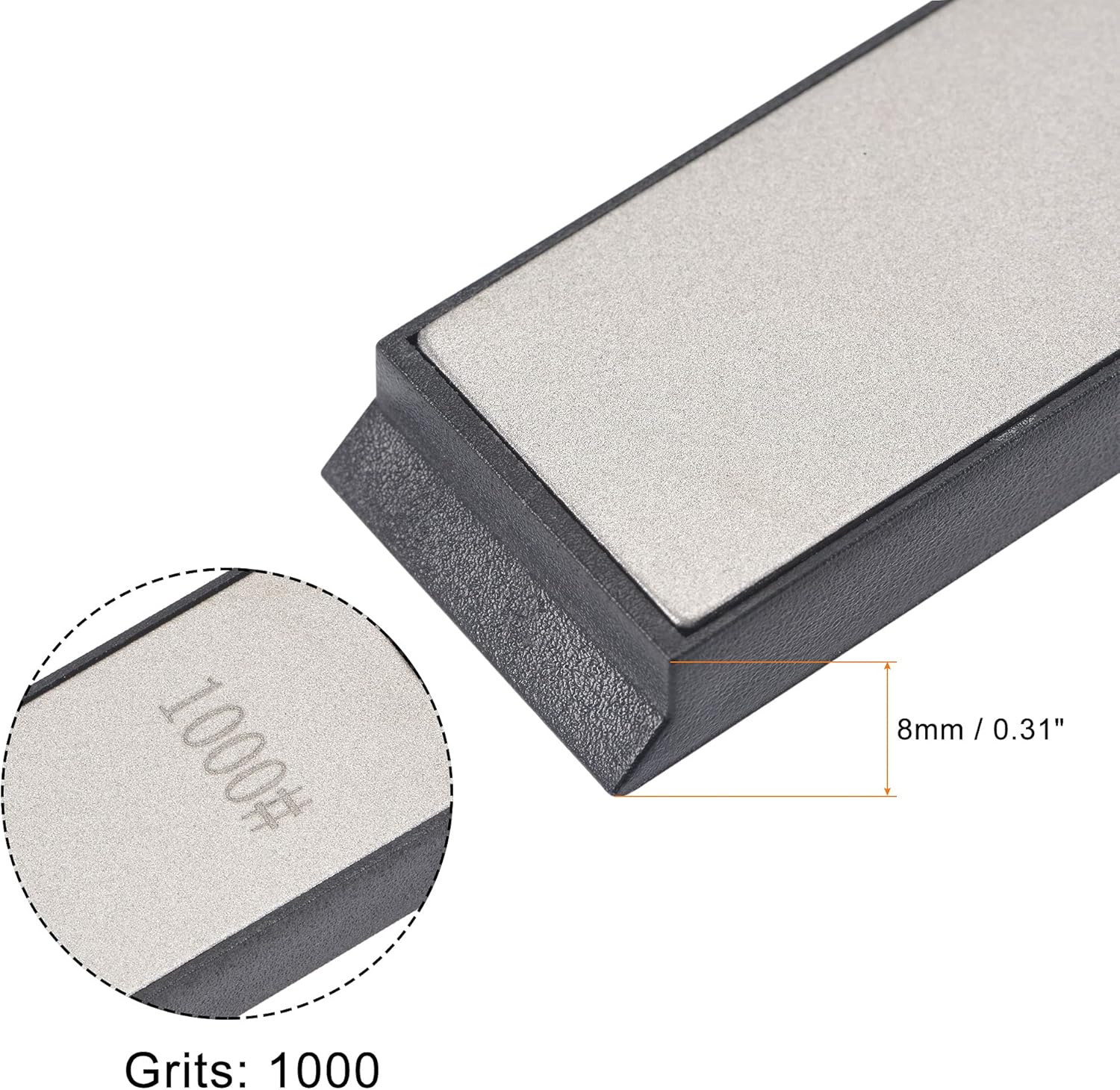 uxcell Piedra de afilar de diamante, 6.299in x 0.906in, herramienta abrasiva de la placa de pulido de grano 1000