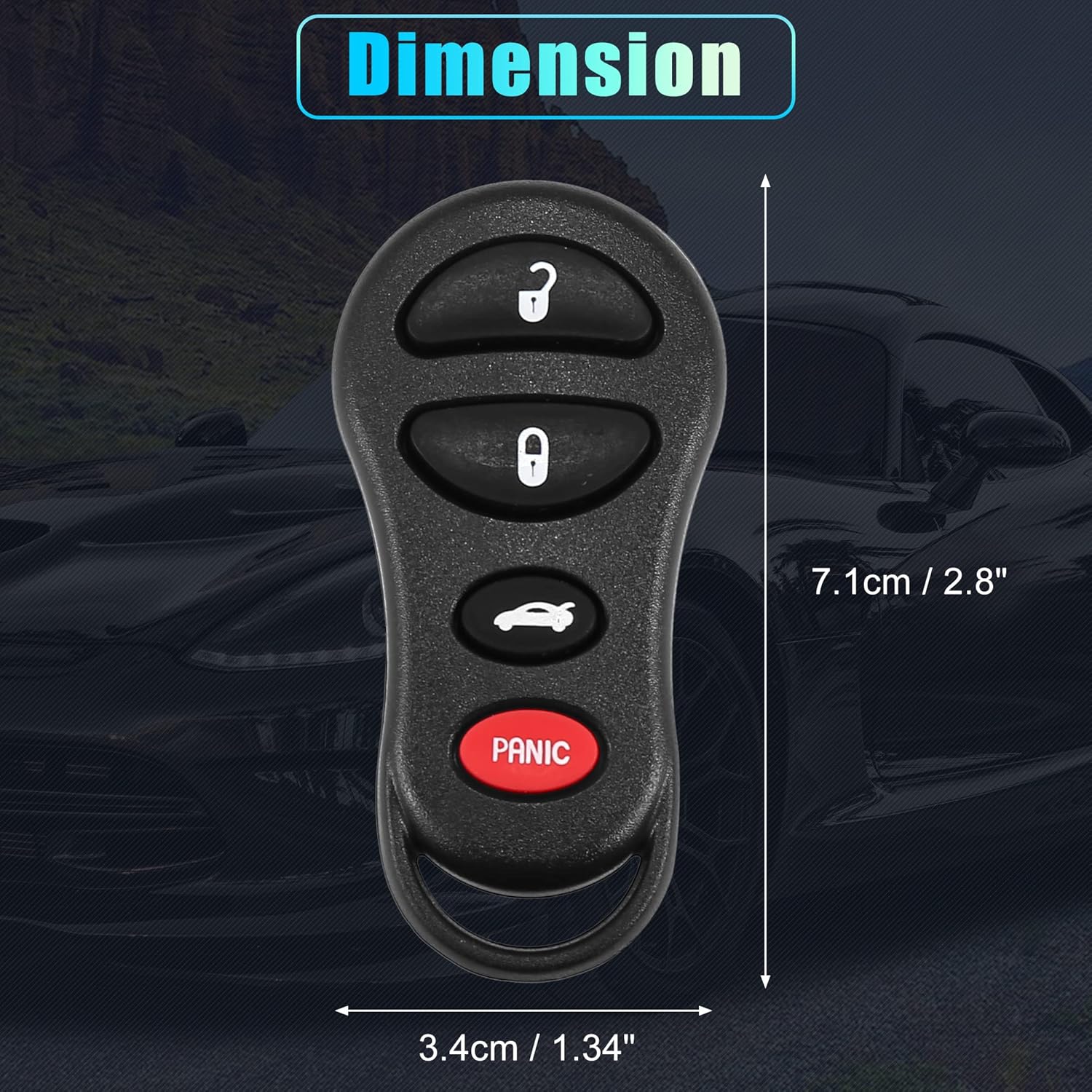 X AUTOHAUX 2 llaves de repuesto para automóvil de 315 MHz sin llave para Jeep Liberty 02-04 para Dodge Stratus 01-06 para Dodge Intrepid 01-05 para