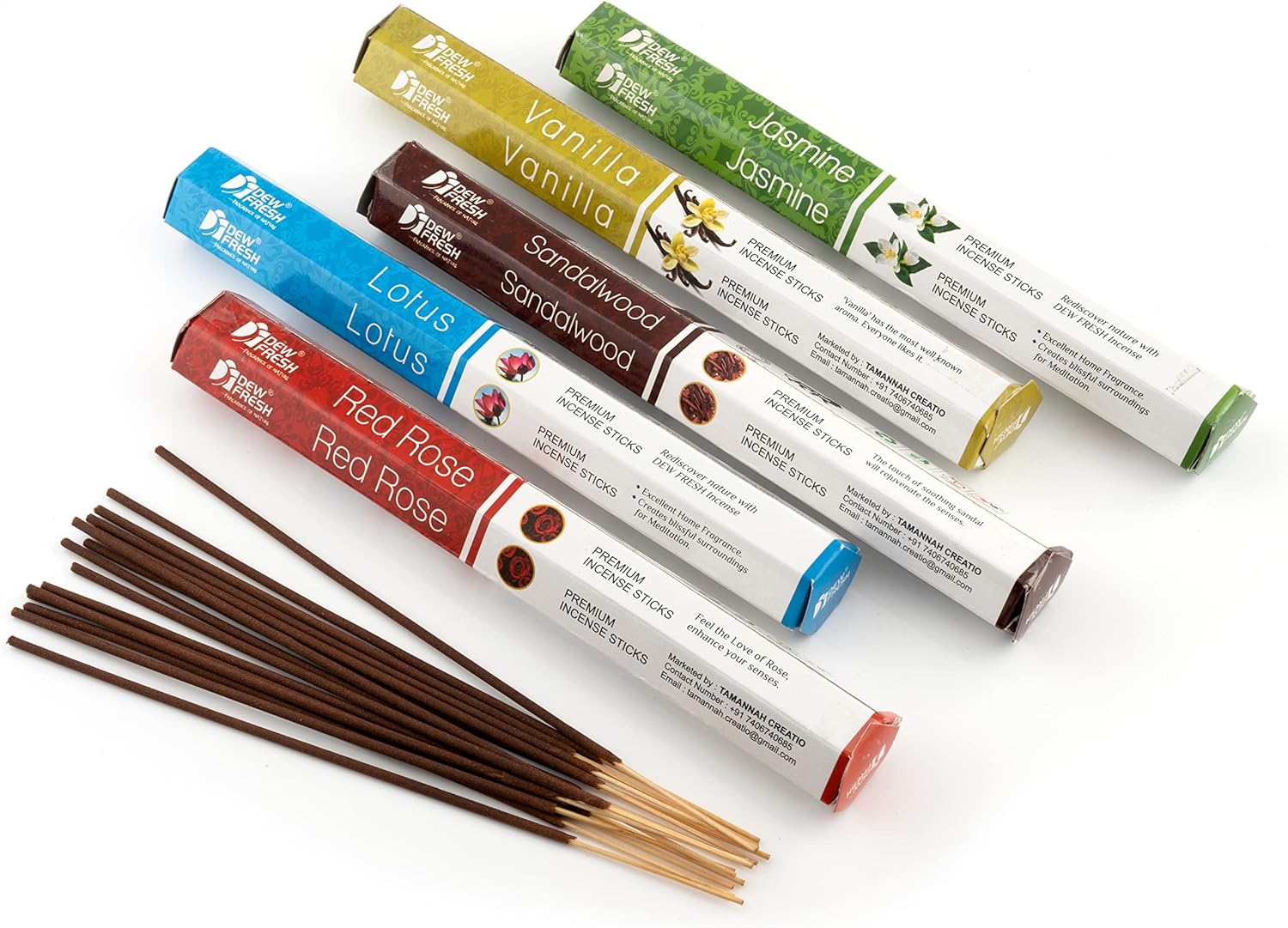 Dew Fresh – Varillas de incienso orgánicas naturales enrolladas a mano para purificación, relajación, positividad, yoga, meditación, terapia de