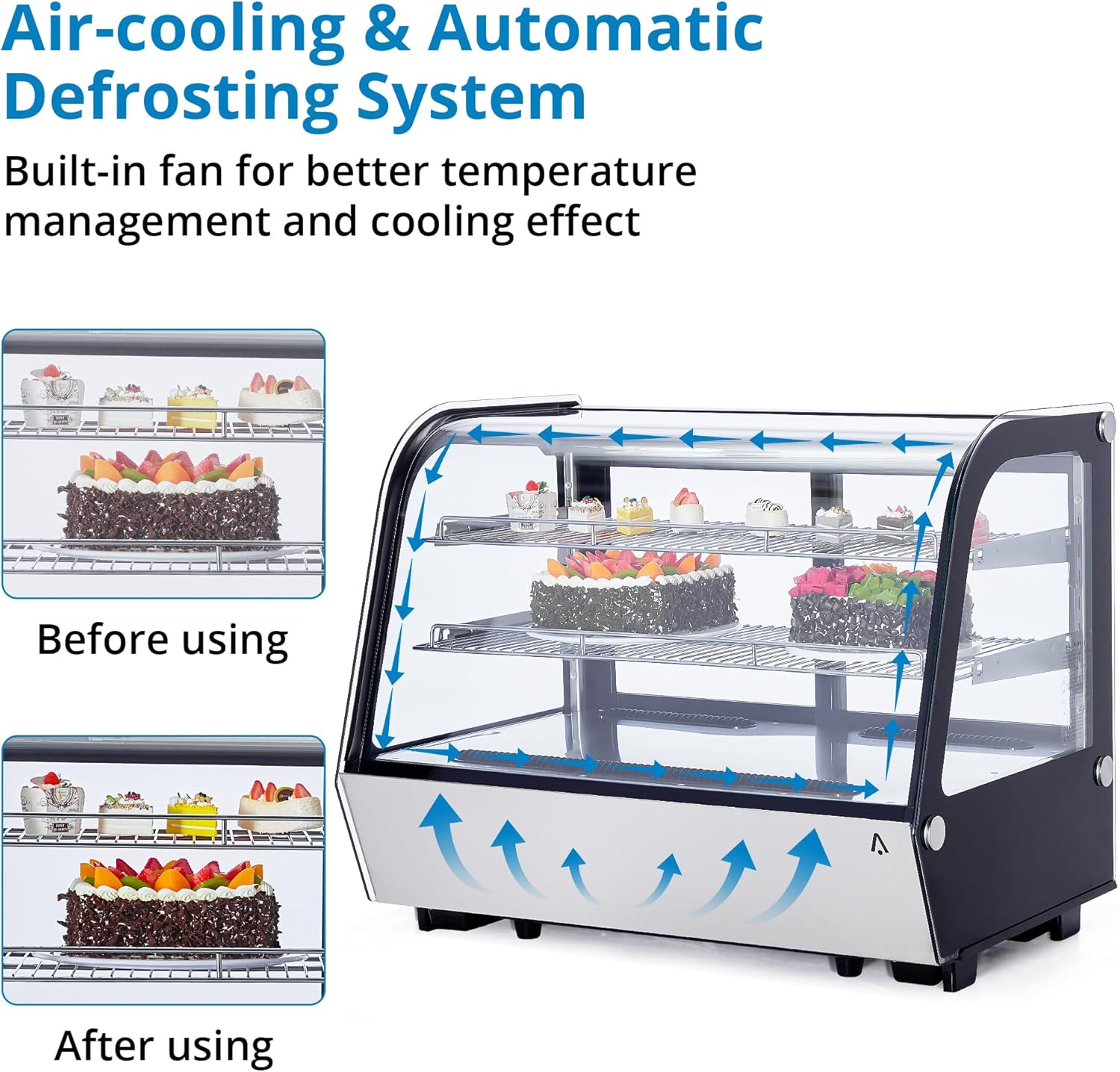 TackView Vitrina para refrigerador comercial de 4.6 pies cúbicos, con iluminación LED, vitrina de pastelería de 4.6 pies cúbicos, vitrina de vidrio