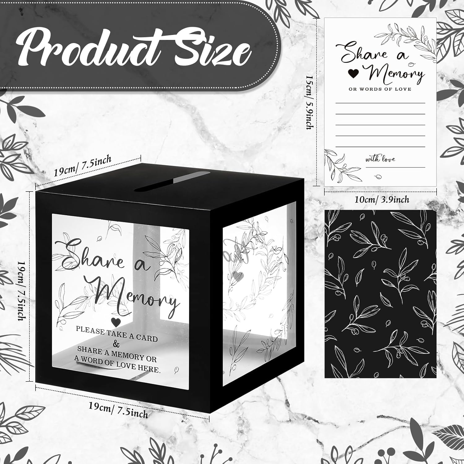Pajean 50 tarjetas de memoria Greenery Share a Memory para colecciones de vida, tarjetas de memoria, ideas de tarjetas de invitados para funeral,