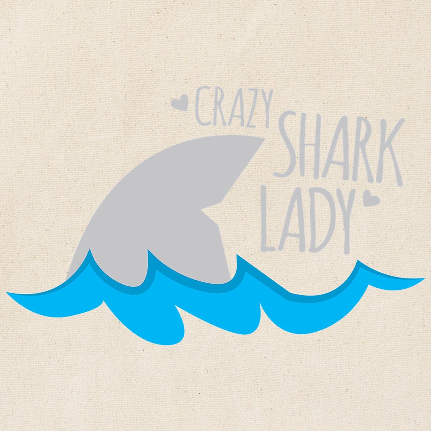 CafePress Crazy Shark Lady Tote Bag Natural Canvas Tote Bag, Cloth Shopping Bag