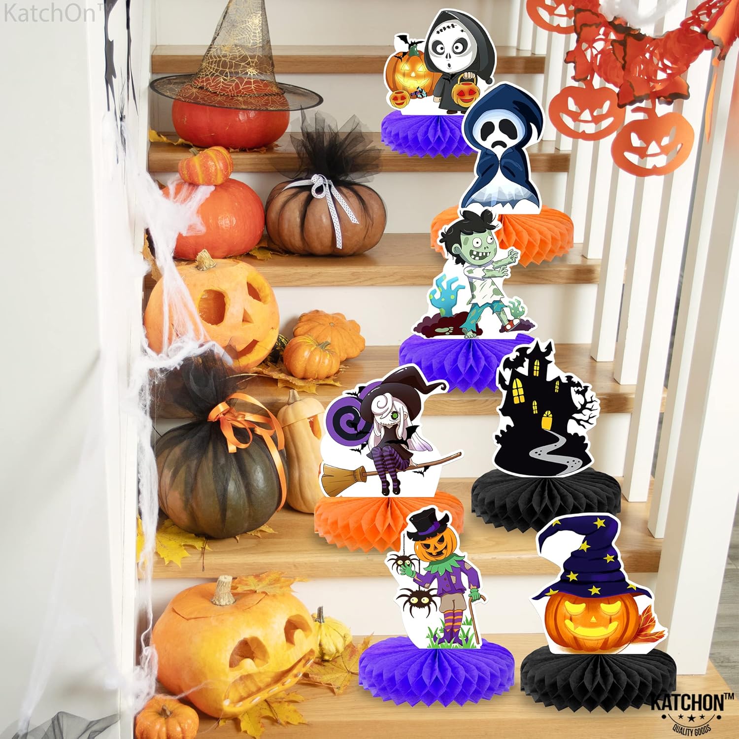 KatchOn, Centros de mesa de Halloween para mesas, paquete de 8, centro de mesa espeluznante de Halloween para decoraciones de mesa de Halloween,