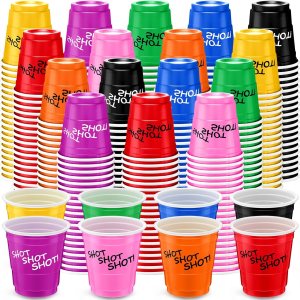 Lounsweer 200 vasos de chupito de plástico de 2 onzas, vasos desechables para fiesta, mini tazas para despedida de soltera, cumpleaños, degustación Lounsweer 200 vasos de chupito de plástico de 2 onzas, vasos desechables para fiesta, mini tazas para despedida de soltera, cumpleaños, degustación