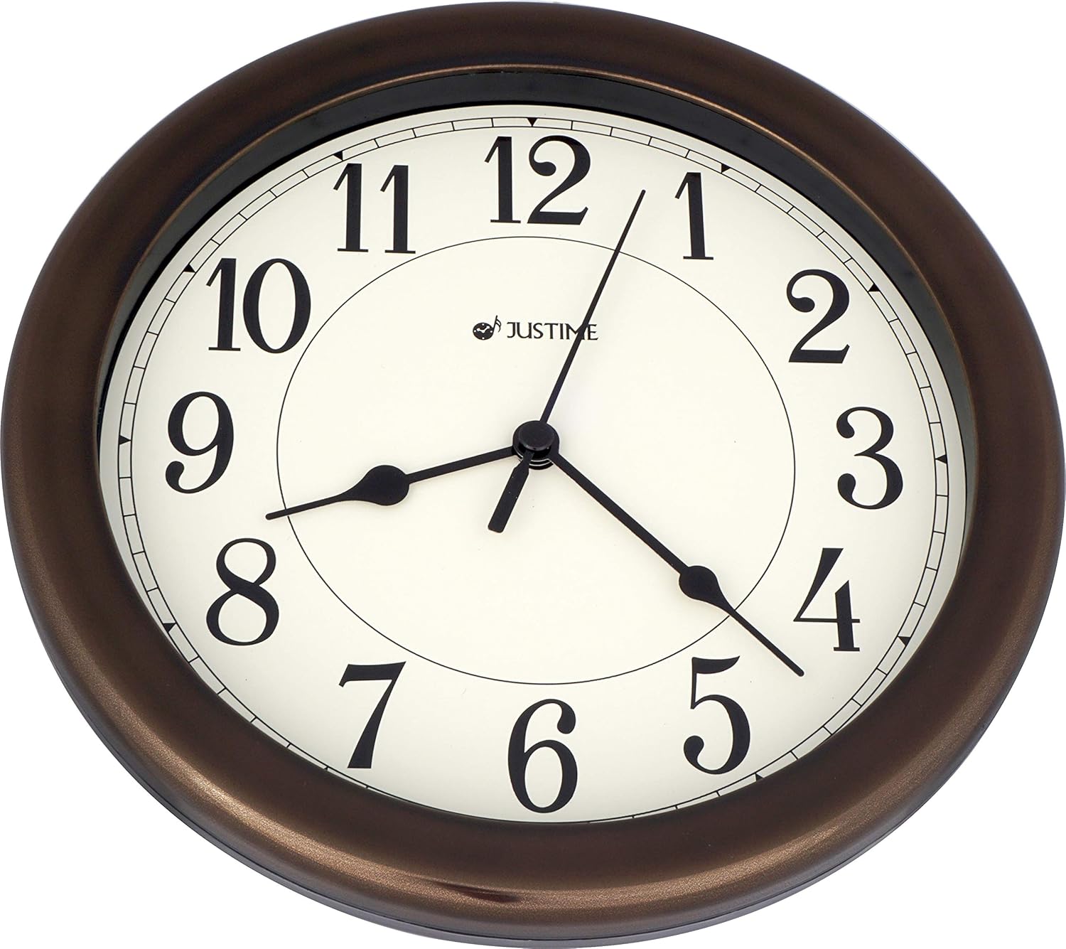 Reloj de pared decorativo de plástico beige de 8.5 pulgadas, fácil de leer, resistente al agua, especial para espacios pequeños, oficina, barcos, RV