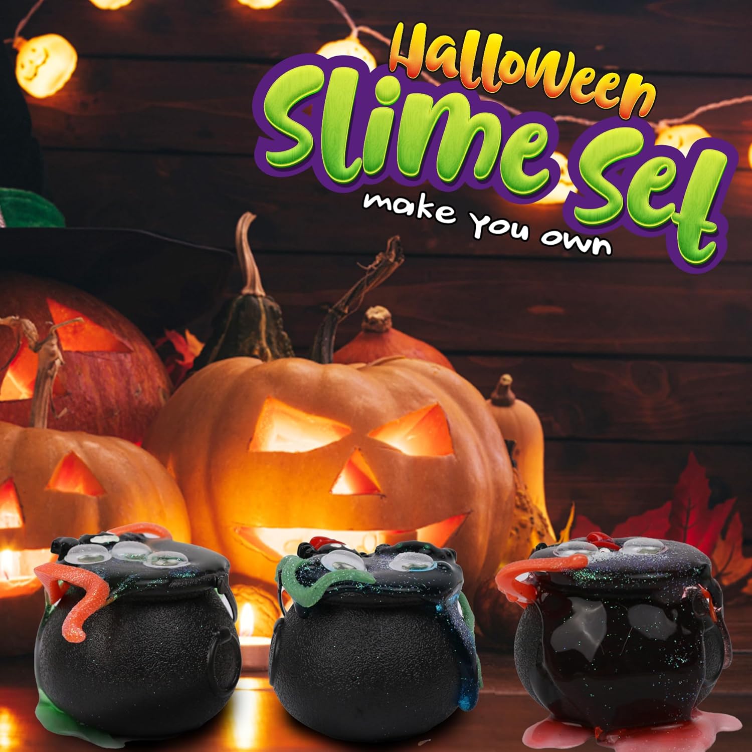 Kit de slime de Halloween, regalos de fiesta de slime de Halloween, suministros de kit de fabricación de limo, juguetes sensoriales para aliviar el