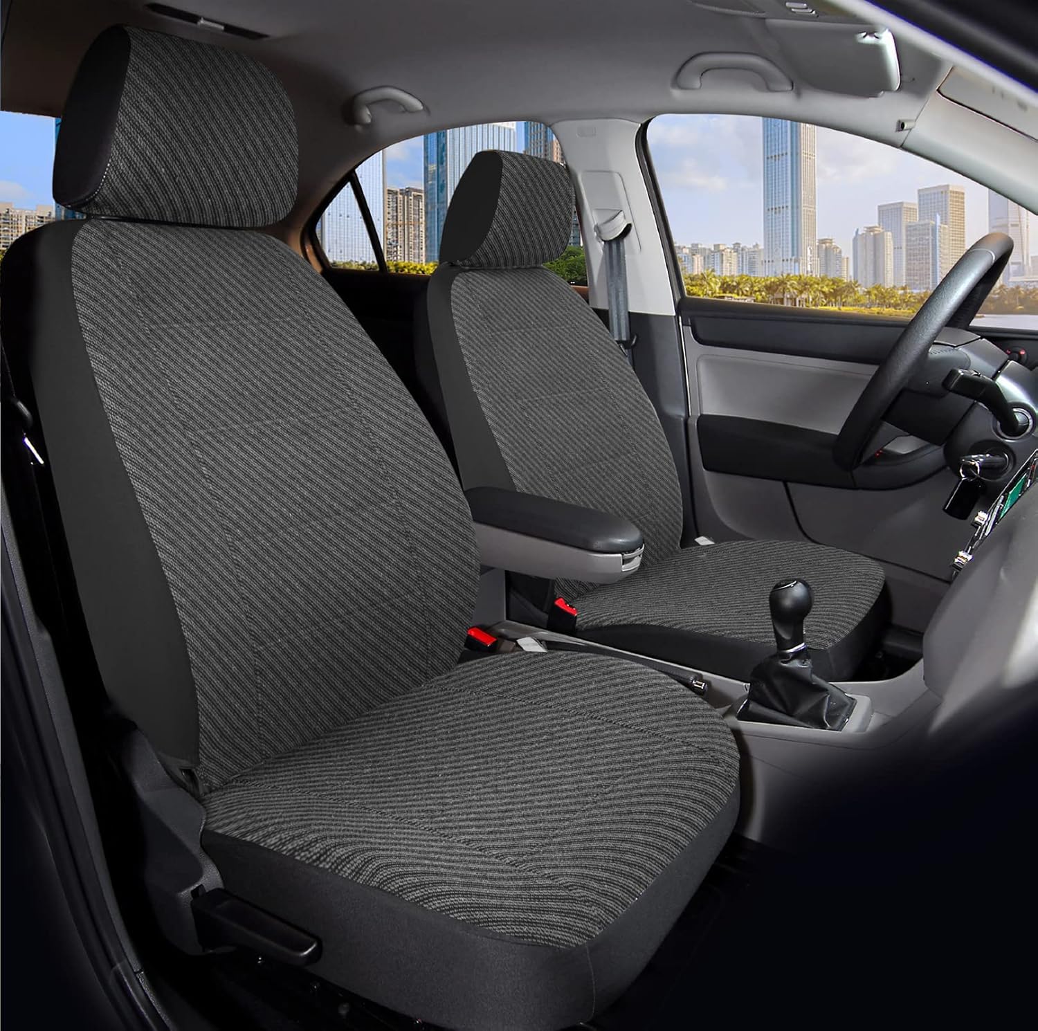 Road Comforts Juego completo de fundas de asiento de automóvil, fundas de asiento delantero y trasero dividido para automóvil, protectores