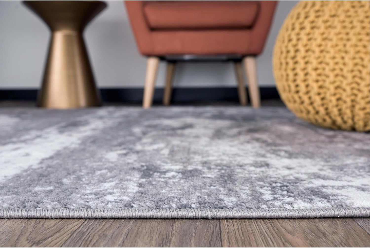 Rugshop – Alfombra abstracta envejecida de acuarela, 2pies x 3pies, gris