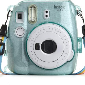 PHOTO4LESS Estuche rígido con purpurina para cámaras Fuji Instax Mini, color azul hielo, mejor valor! PHOTO4LESS Estuche rígido con purpurina para cámaras Fuji Instax Mini, color azul hielo, mejor valor!