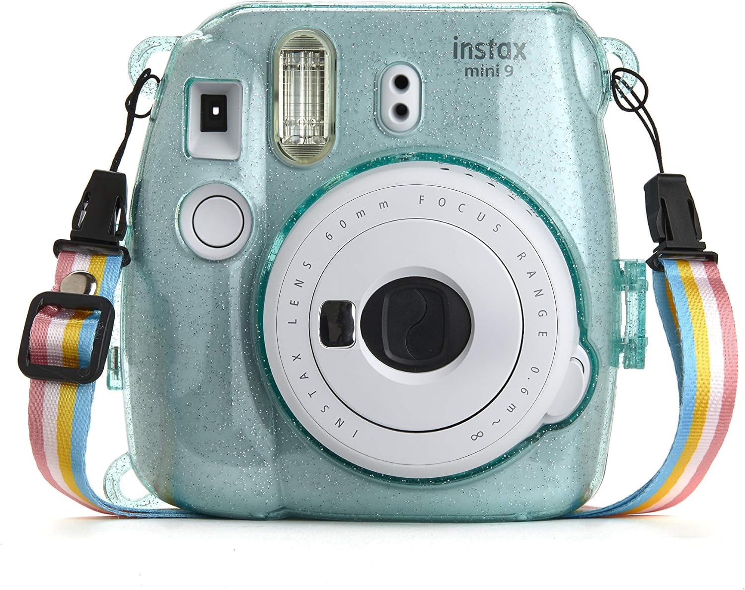 PHOTO4LESS Estuche rígido con purpurina para cámaras Fuji Instax Mini, color azul hielo, mejor valor!