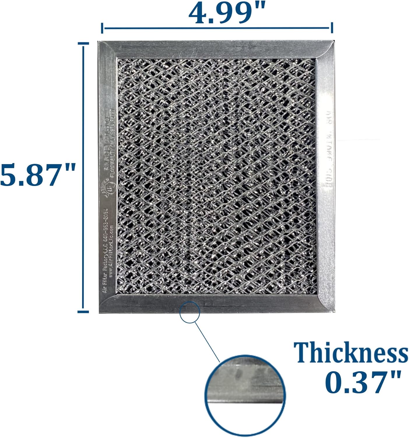 Paquete de 2 filtros de carbón para horno microondas Air Filter Factory 5 x 5-78 x 38