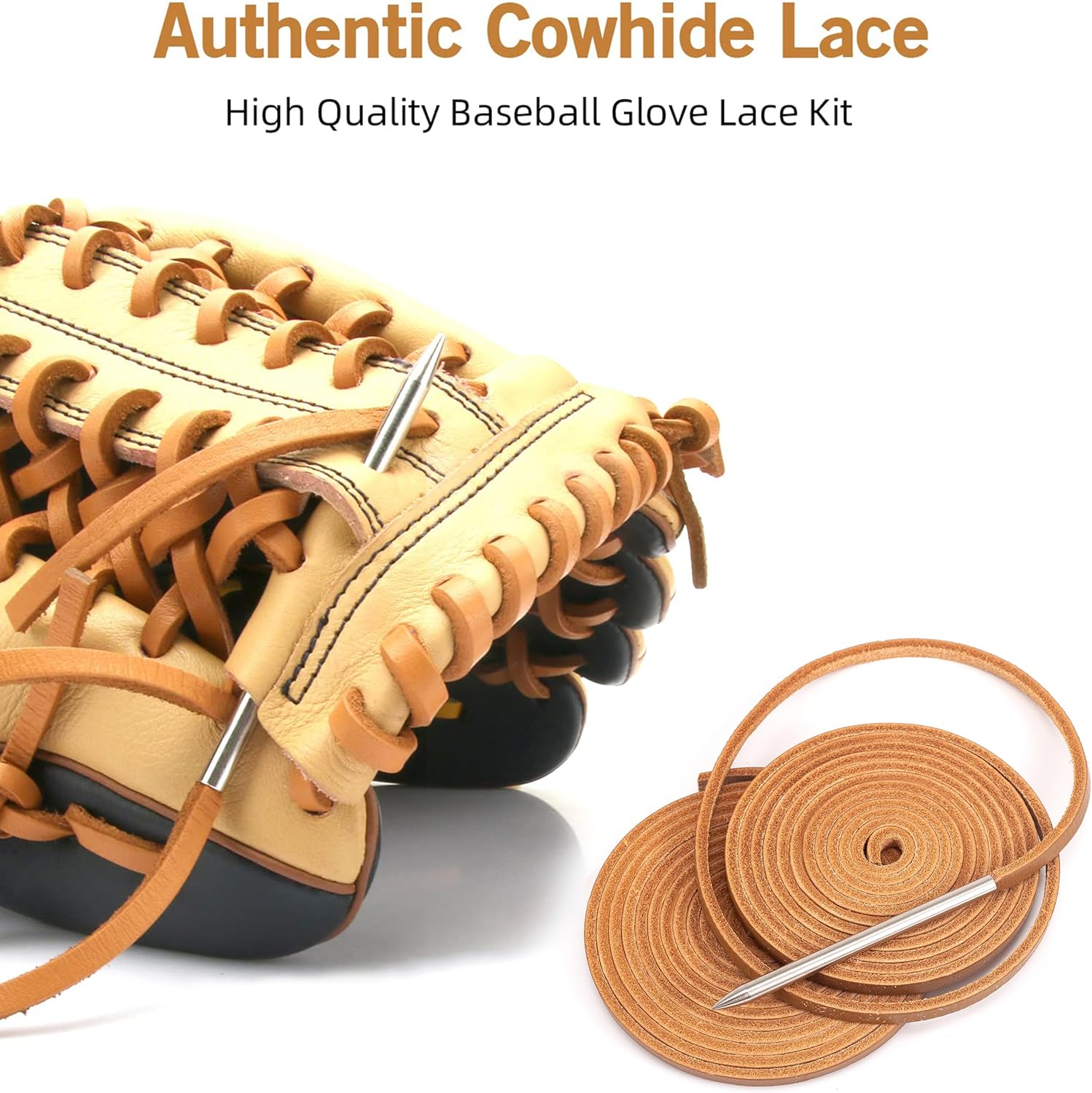 Kit de reparación de guantes de béisbol, kit de reparación de guantes de béisbol, kit de encaje para guantes de sóftbol y béisbol, aguja de cordón