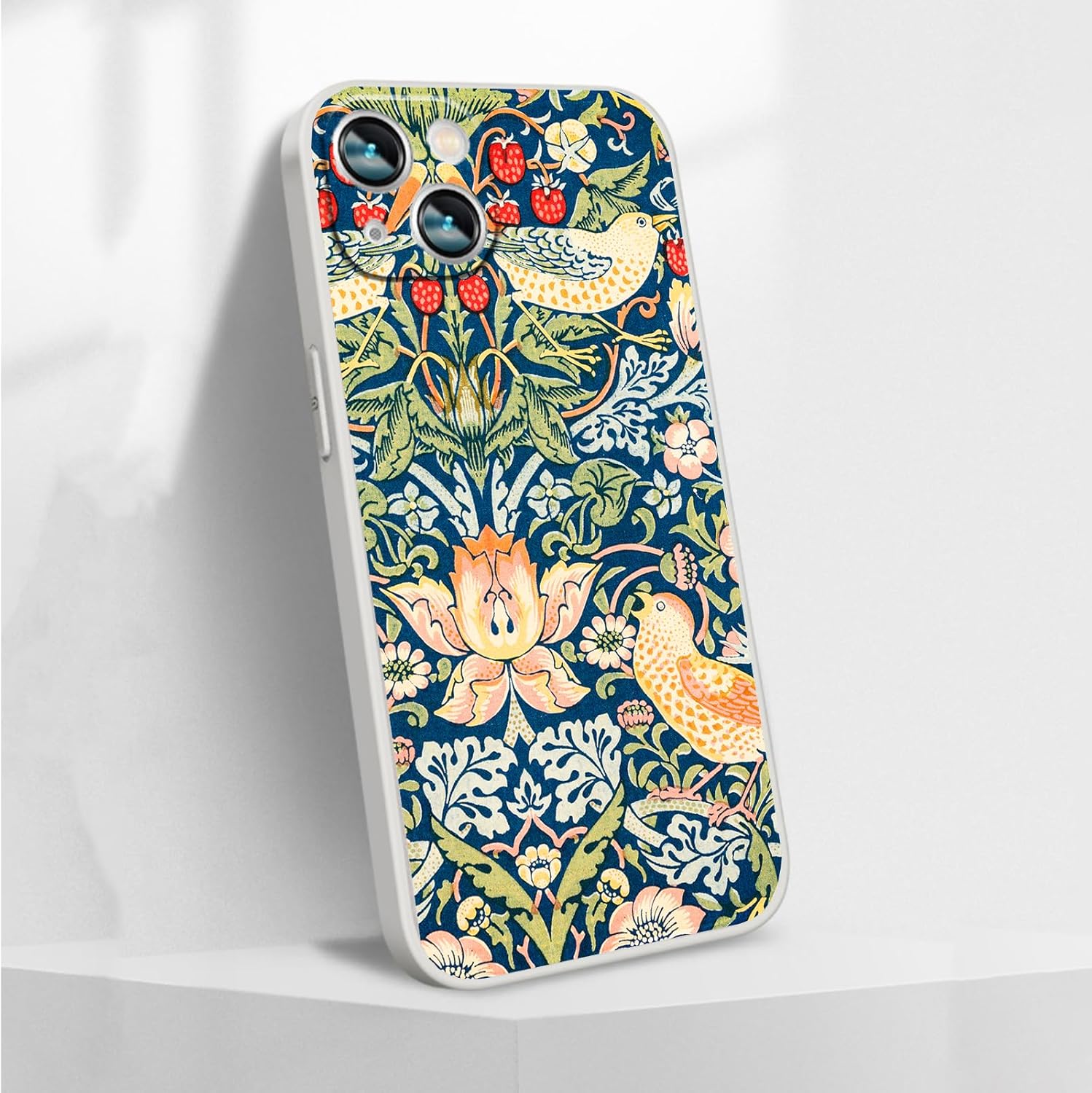 Funda para iPhone 13, diseño de flor de pájaro de fresa, funda de TPU suave para iPhone 13 (6.1 pulgadas)