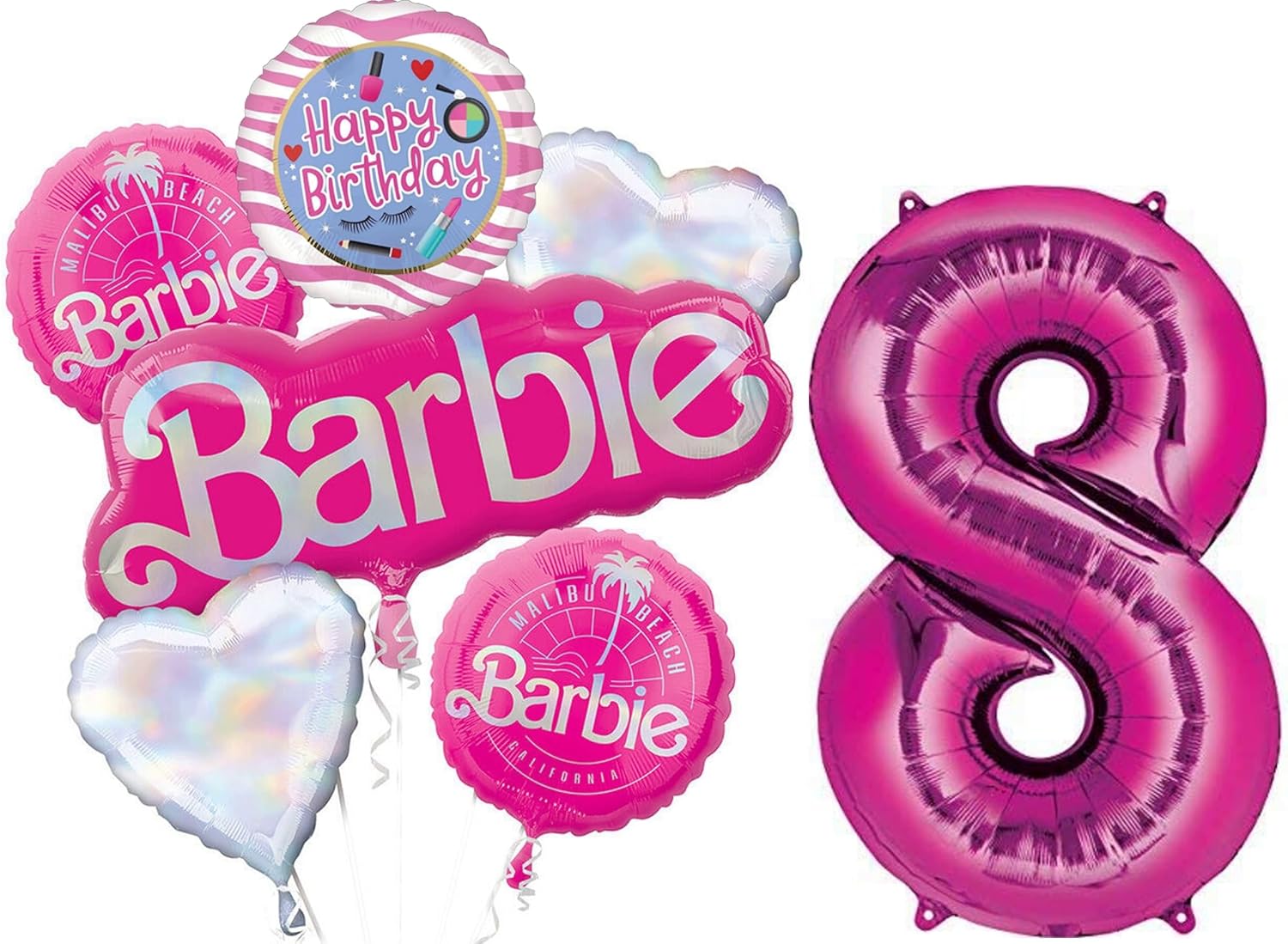 Anagram Suministros para fiesta de cumpleaños número 8 de California Dreaming, decoración de ramo de globos