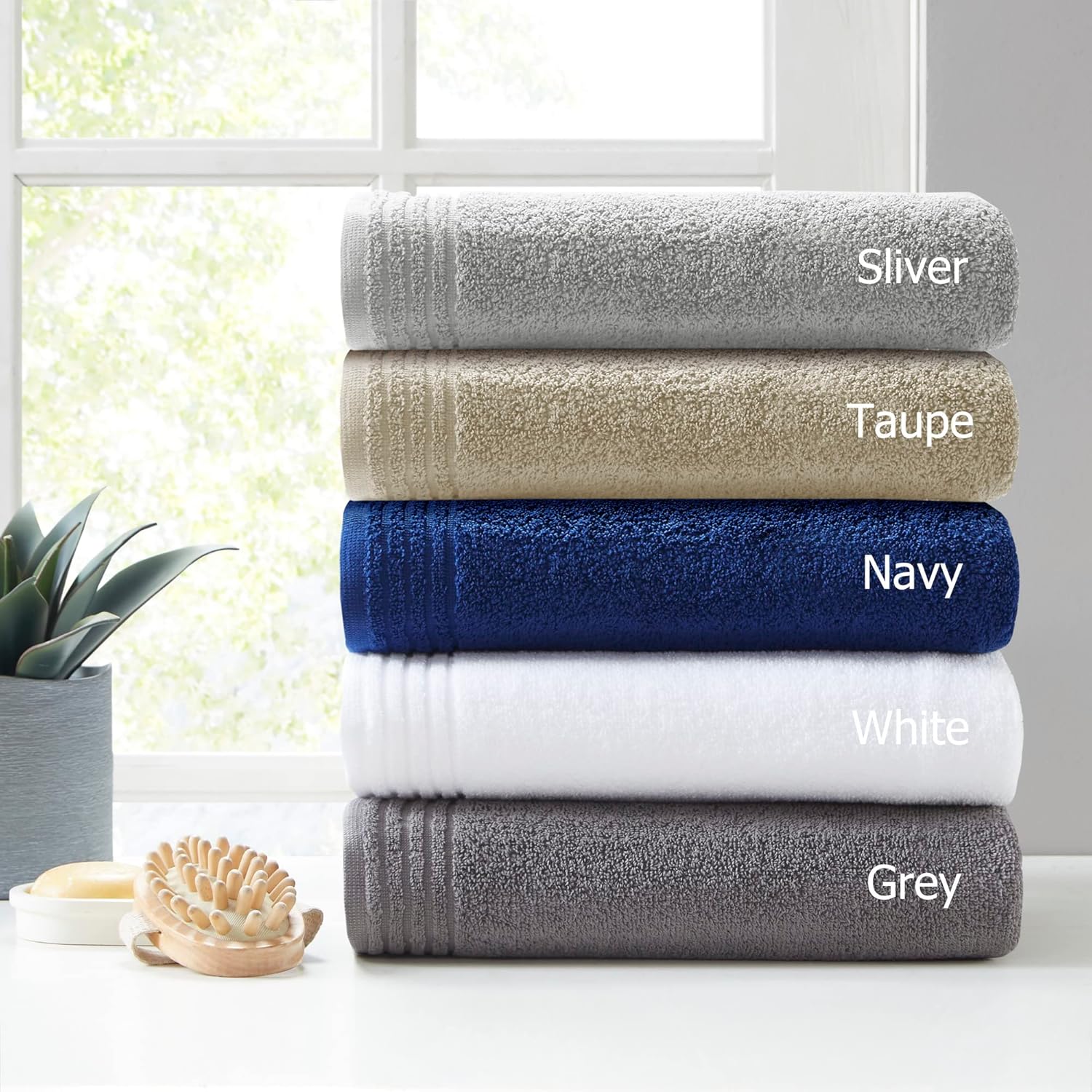 510 DESIGN Big Bundle – Juego de toallas de baño 100 % algodón, tela de rizo sin torsión, de secado rápido, suave y altamente absorbente, para