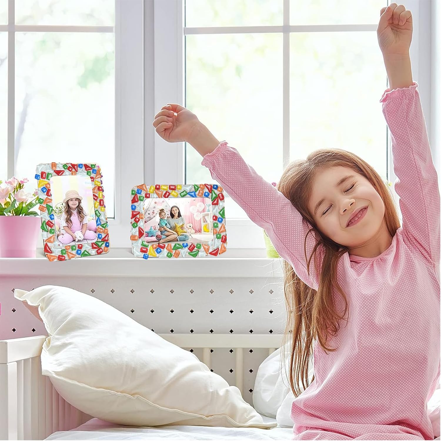 Kit de marcos de fotos de mosaico para niños, artes y manualidades para niños de edades de 6 a 8 años, manualidades para niños y preadolescentes,