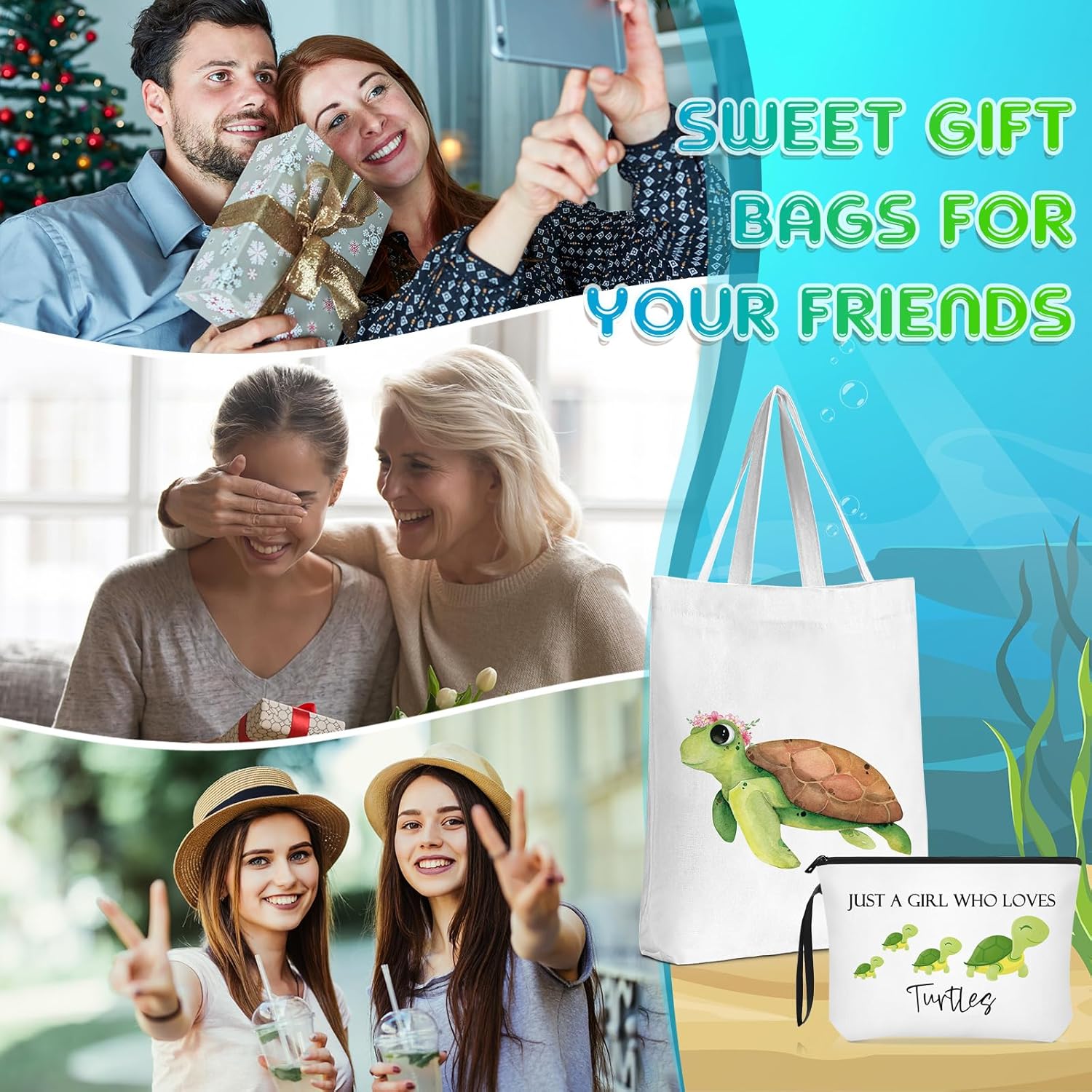 Sieral 2 piezas de regalos para mujeres, amantes de los animales, bolsa de maquillaje, bolsa de regalo, bolsa de maquillaje para mujer amante de los