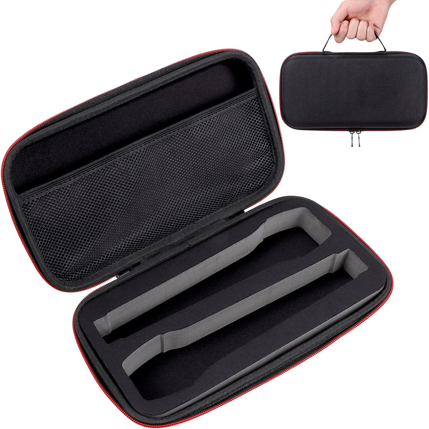 MAGICLULU Estuche de viaje para micrófono dual, estuche de viaje para micrófono, estuche de micrófono duro, bolsa de almacenamiento para viajes