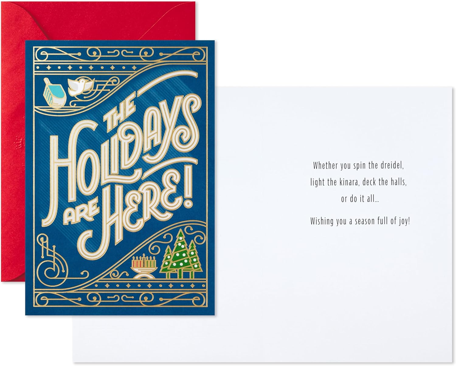 Hallmark Tarjetas navideñas para Navidad, Hanukkah y Kwanzaa (6 tarjetas con sobres)