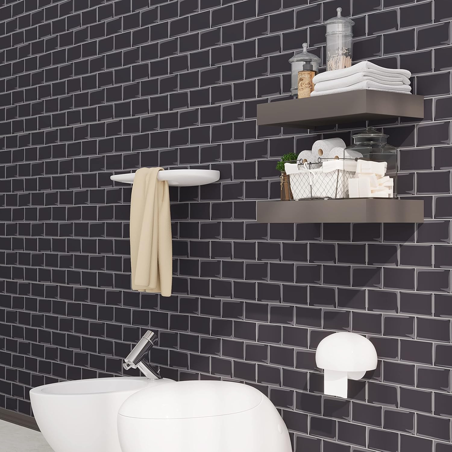 Avant Decor 8 azulejos  Azulejos de metro medianos de gel 3D  Azulejos para salpicaduras de cocina y baño  PVC grueso  10.6 x 12.6 pulgadas