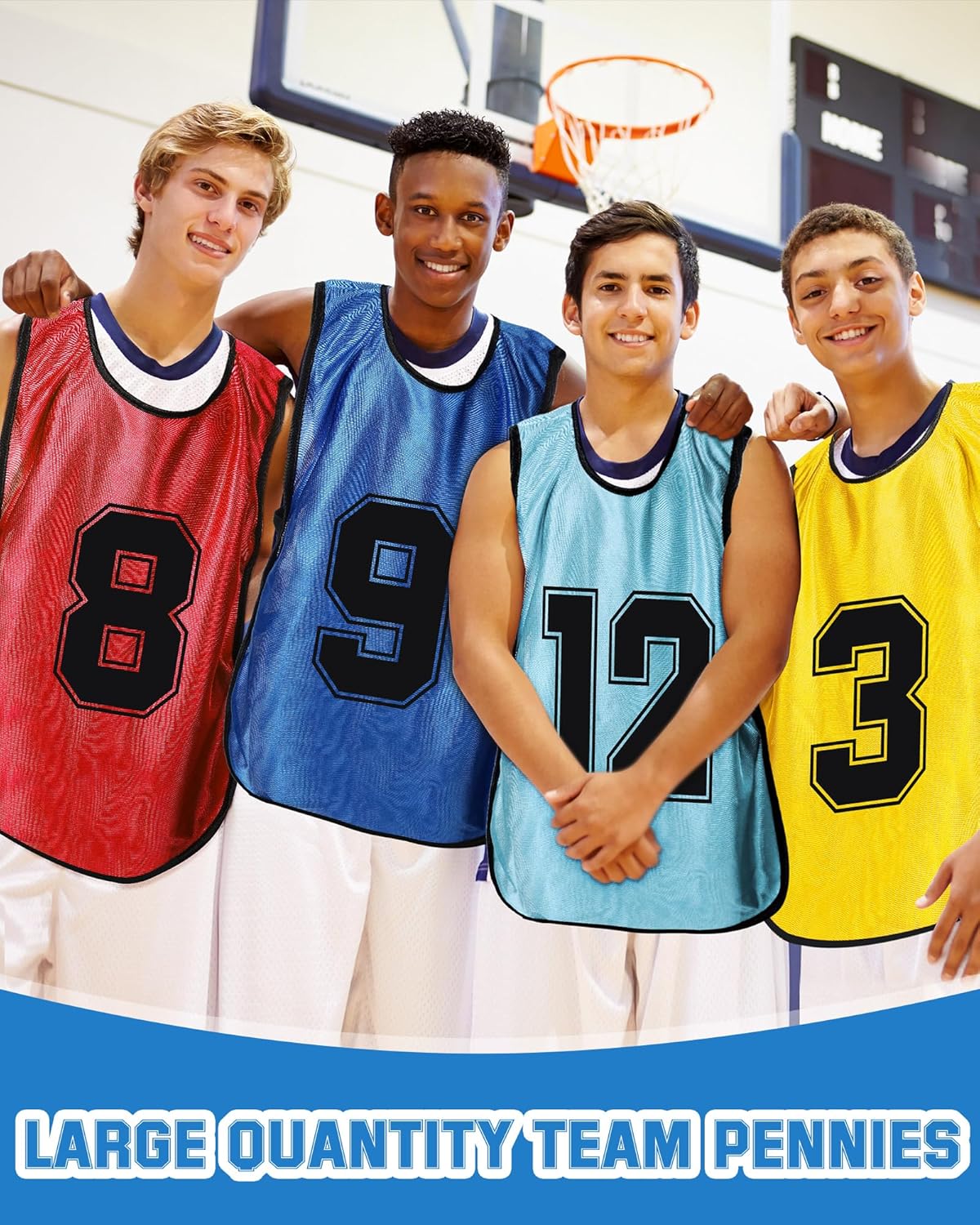 48 piezas de Penny de fútbol para deportes, varios colores, chalecos de fútbol Scrimmage Team Practice Jersey para adultos y niños