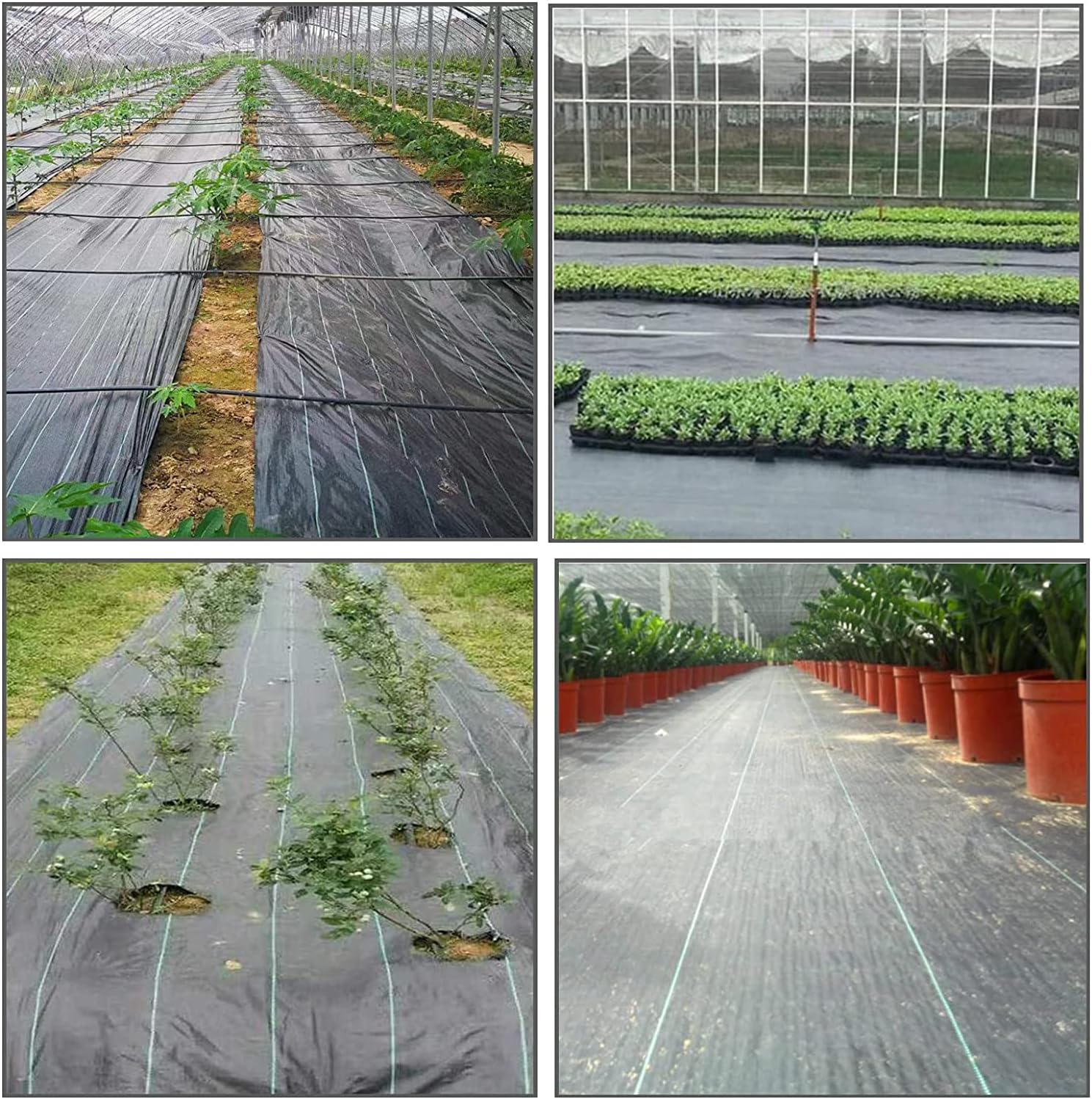 YSMN Cubierta de tela de barrera de malezas  6 x 200 pies de tela resistente para paisaje, bloque de cubierta de suelo para plantar al aire libre