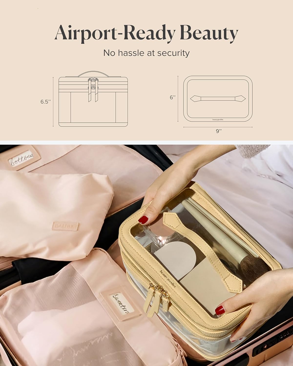 Bolsa de maquillaje transparente para cosméticos, bolsa de maquillaje para mujeres, bolsa de maquillaje grande, organizador de maquillaje, bolsa