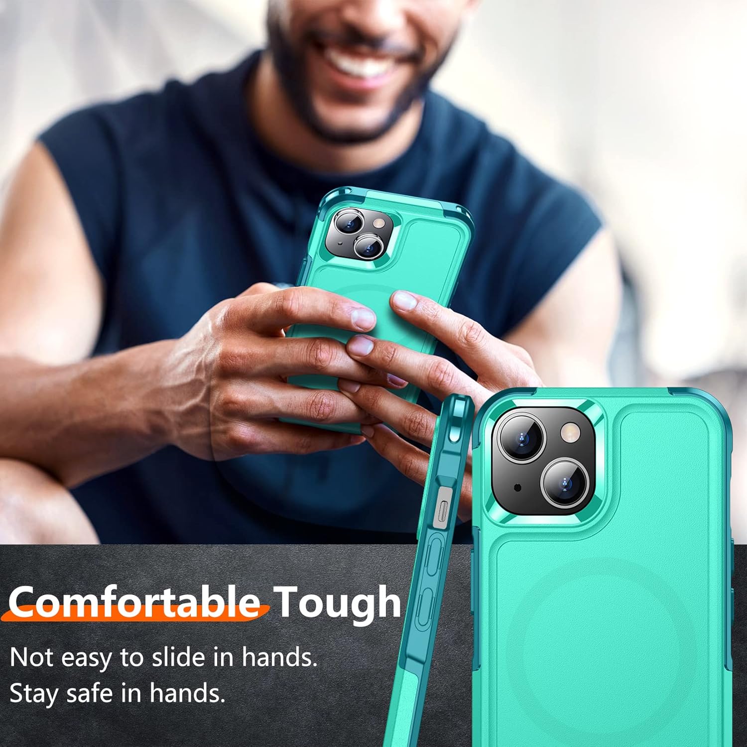 Red2Fire Funda magnética para iPhone 14 Plus compatible con Magsafe protección contra caídas de grado militar 2 protectores de pantalla de vidrio +