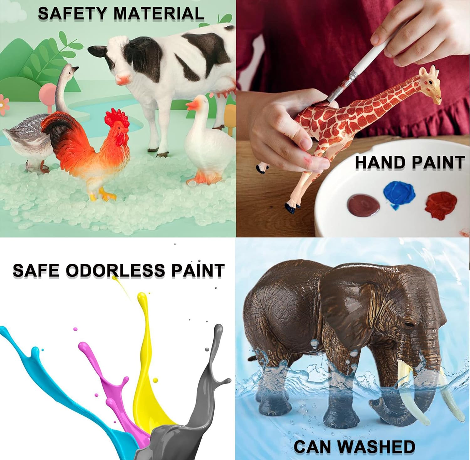 MODEBESO Juego de figuras de animales realistas, figuras de caballos, figuras de caballo pintadas a mano, juguete educativo, decoración de tartas,