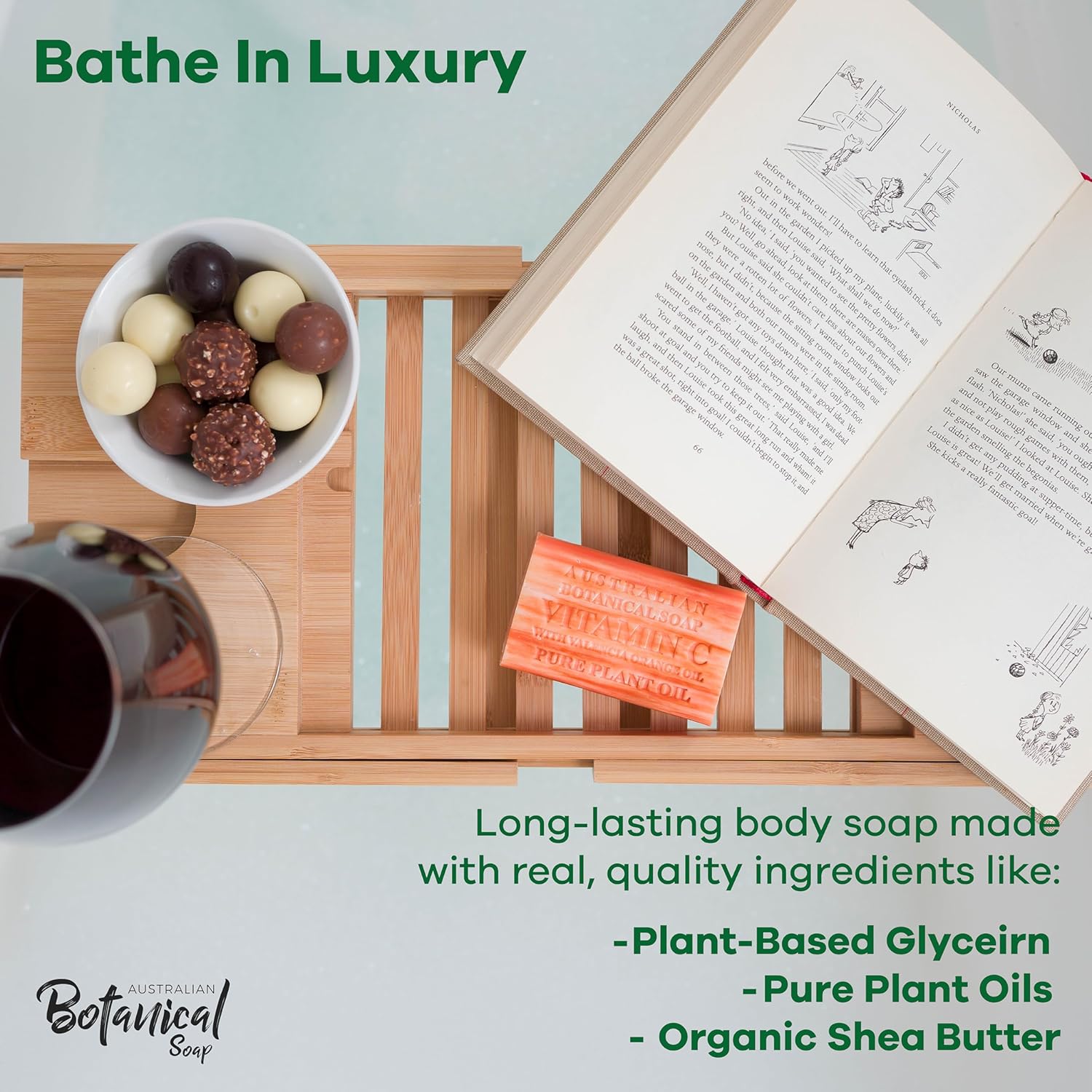 Australian Botanical Soap, Sal marina con minerales oceánicos y jabones de naranja de Valencia  Todo tipo de piel  Enriquece manteca de karité  6.8