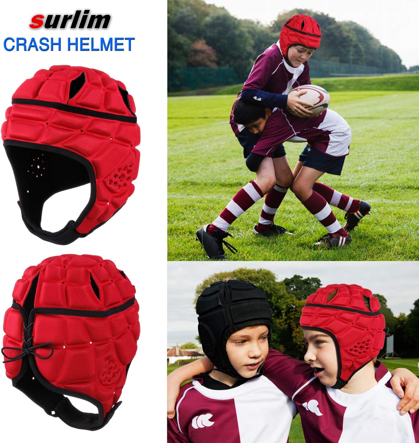 Casco de rugby, protector para la cabeza, para fútbol, scrum, suave, protector para niños y jóvenes