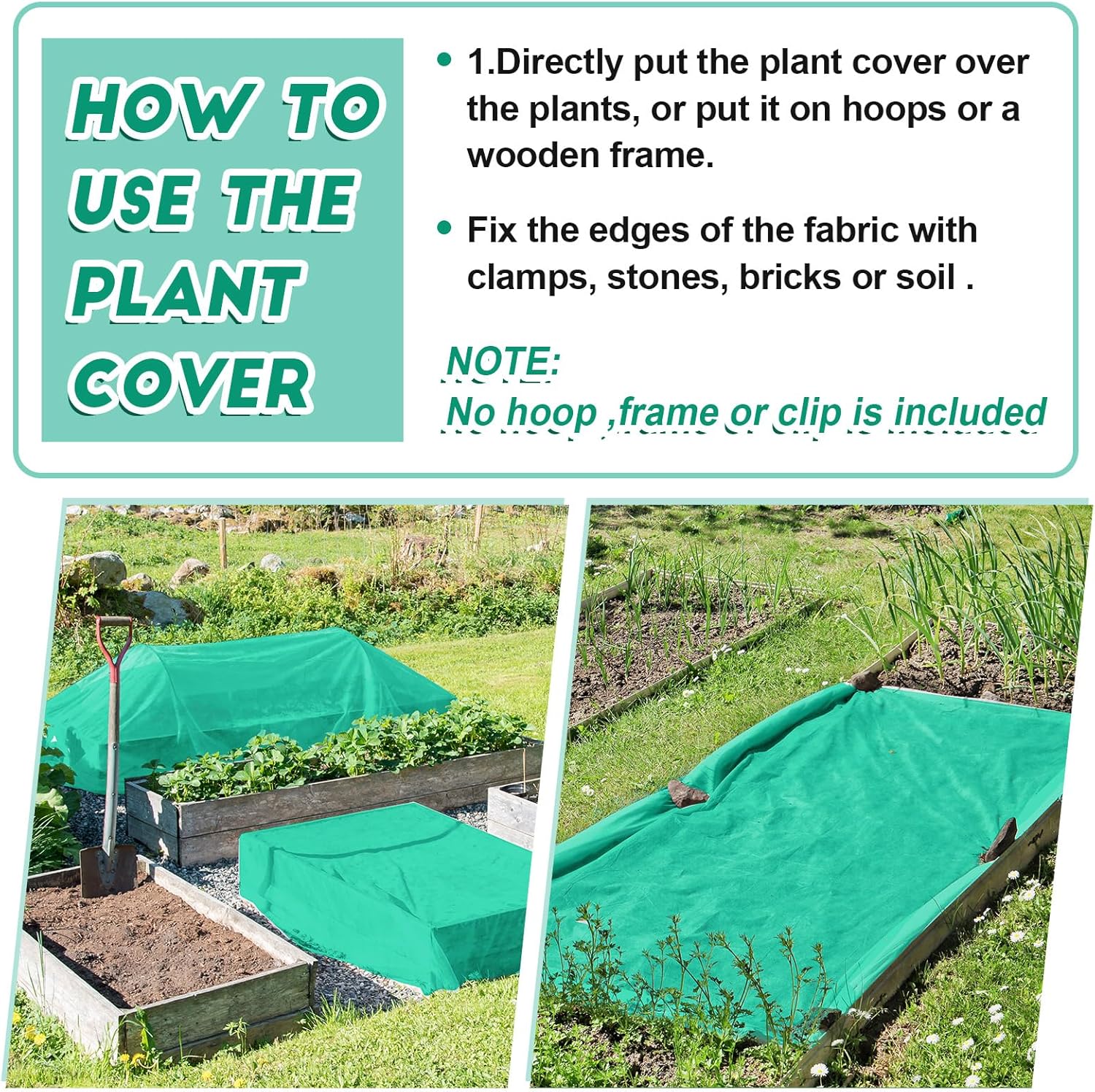 Berlune Cubiertas para plantas con protección contra la congelación, mantas para plantas para protección de invierno, cubierta flotante de hileras