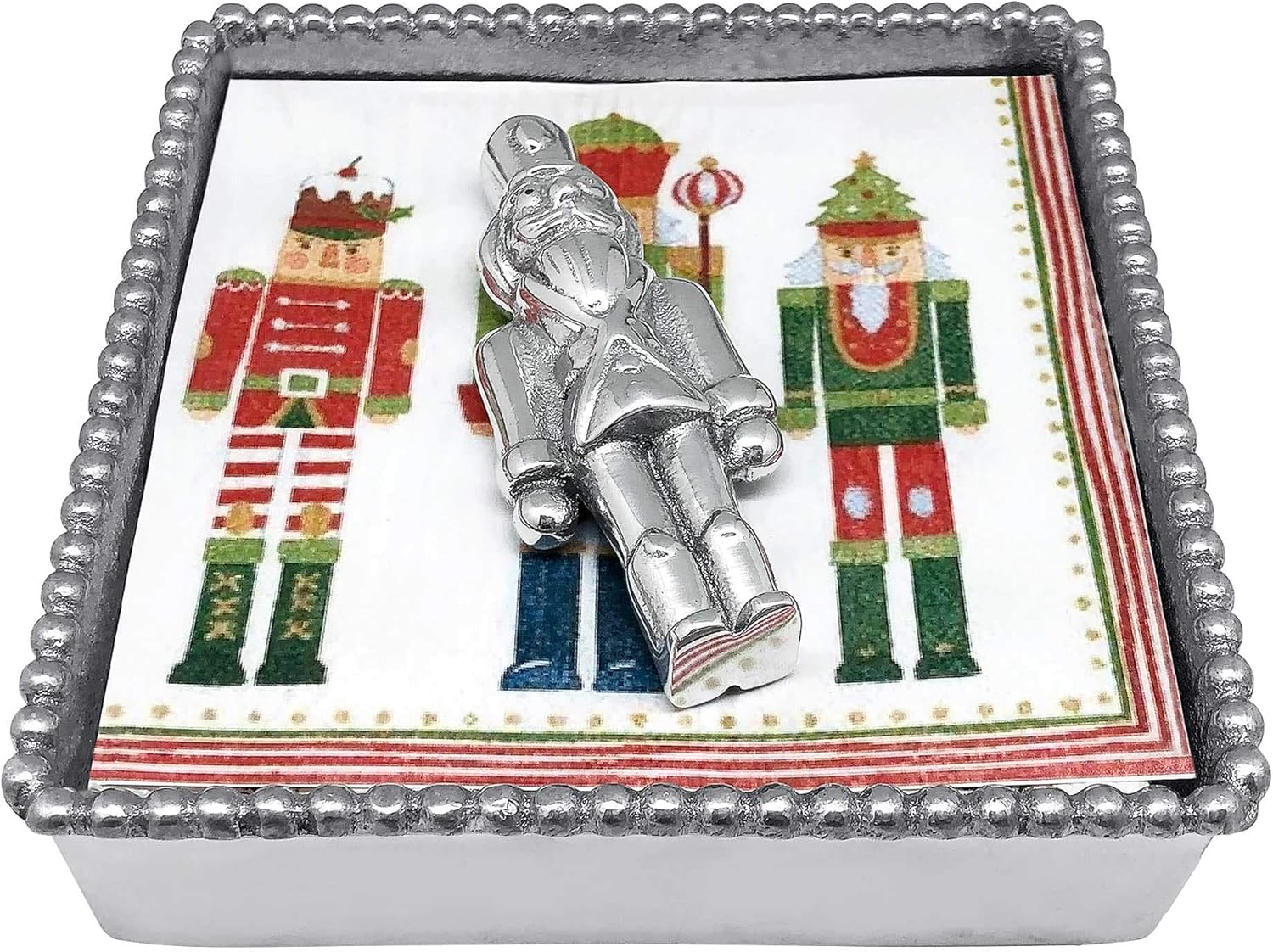 MARIPOSA NUTCRACKER SIGNATURE SERVILLETA SET  PLATA  BRILLANTE  REGALOS  CAJA DE SERVILLETA Y JUEGO DE PESAS  ALUMINIO DE SANDCAST RECICLADO  HECHO