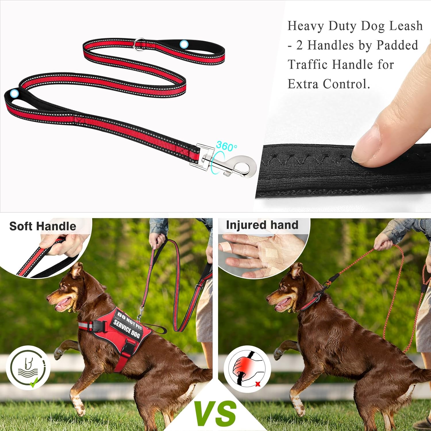 Juego de arnés y correa para perro, chaleco de entrenamiento para perro con 10 parches de velcro, arnés de chaleco de terapia de apoyo emocional