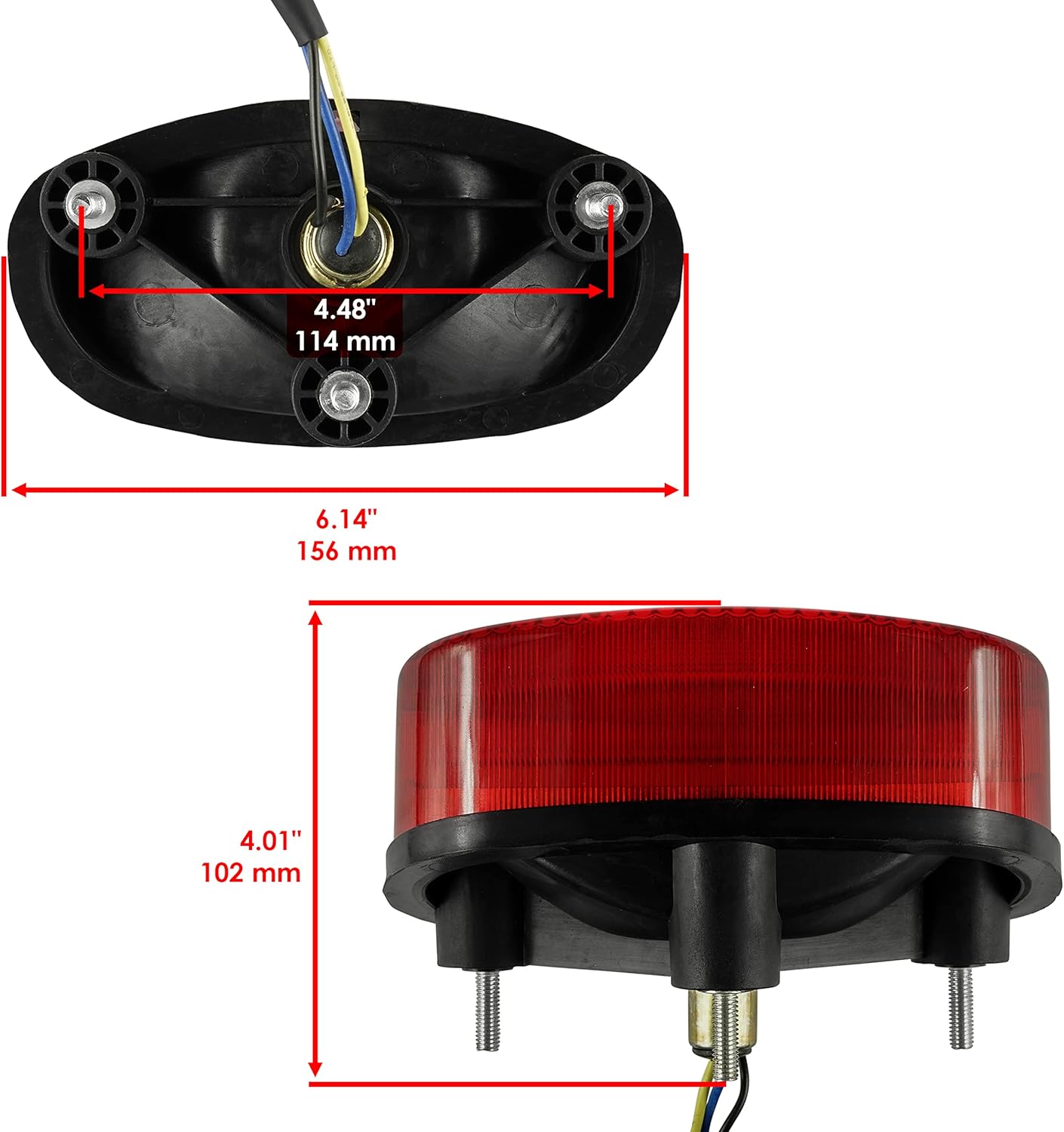 Caltric Soporte de luz trasera de freno trasero compatible con Yamaha Raptor 660R YFM660R 2002-2005