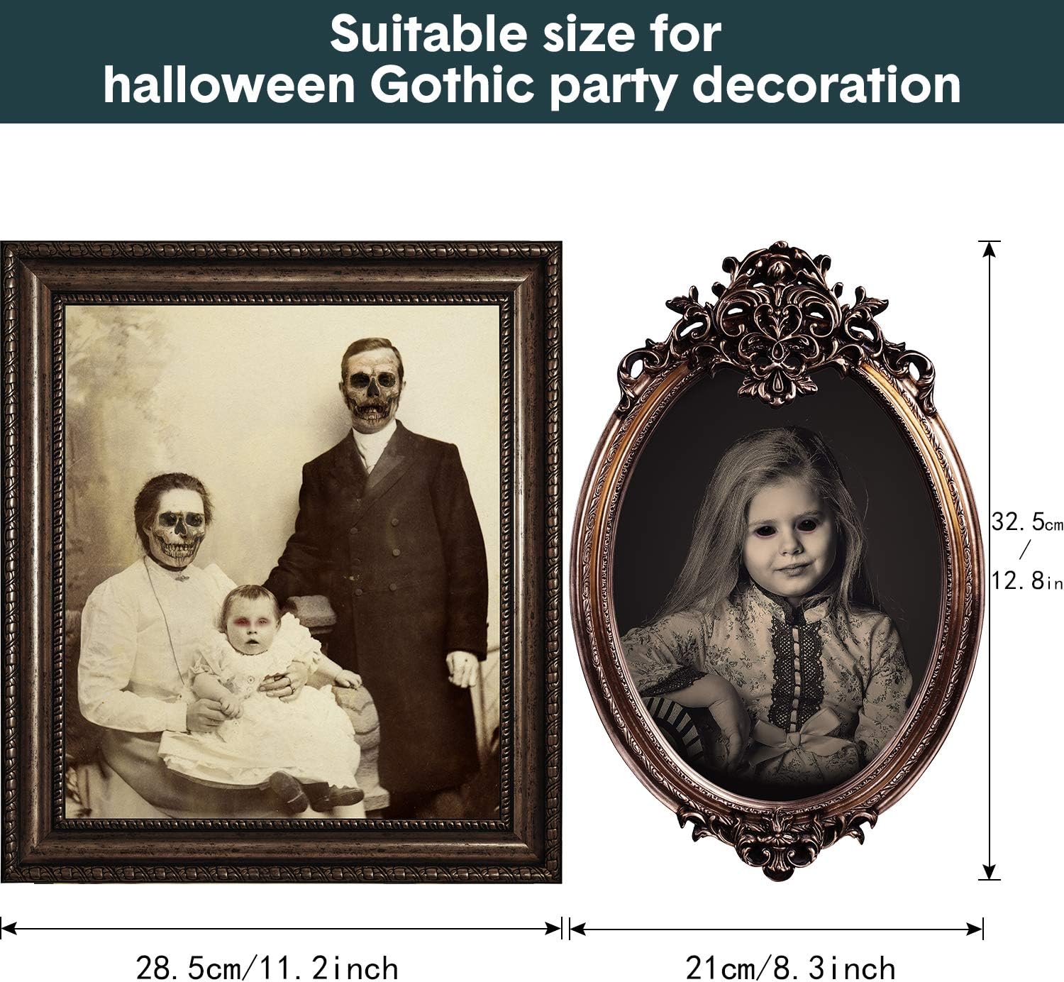 12 piezas de decoración de fiesta gótica de Halloween, durable, para Halloween, gótico, espeluznante, retratos, pósteres, imagen de terror con 120