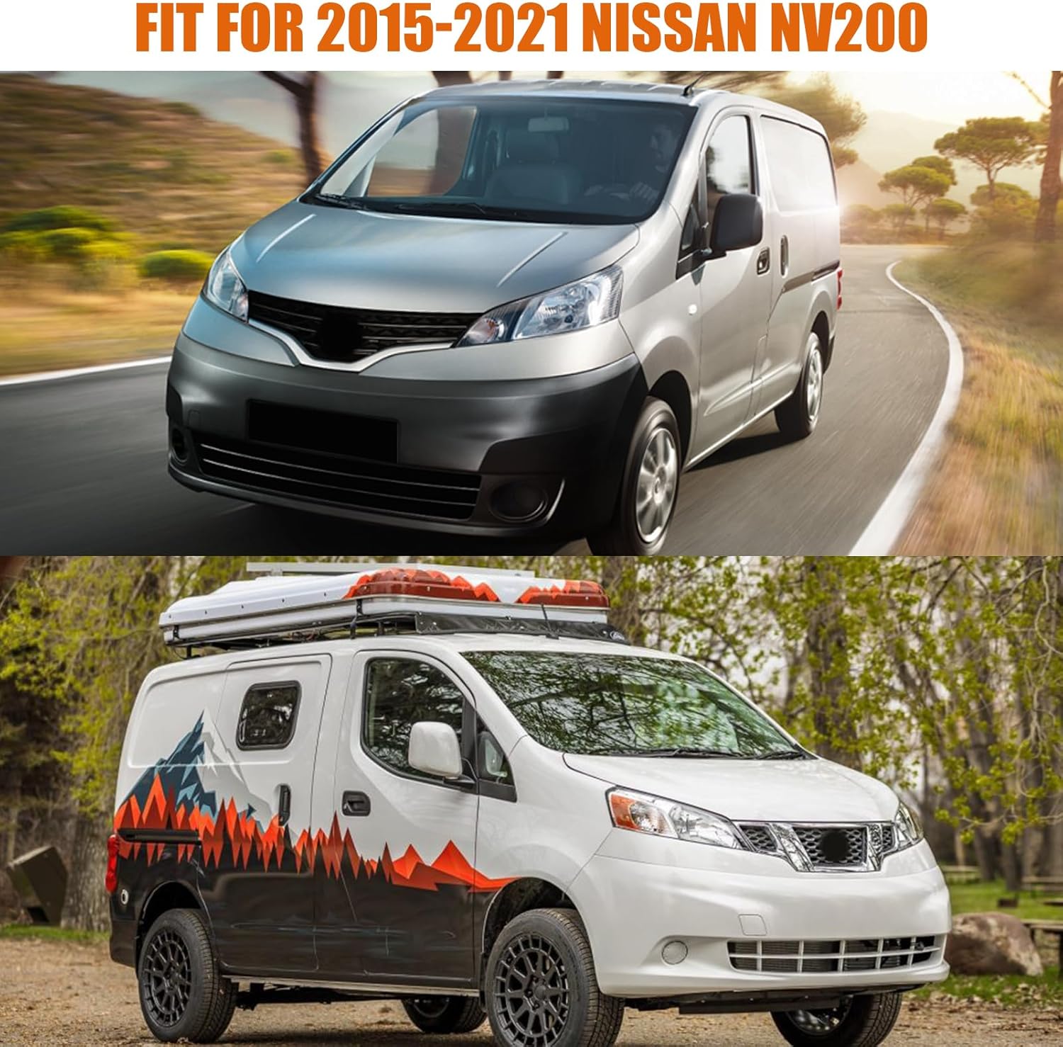 Funda impermeable para automóvil compatible con Nissan NV200 2015-2021 para todo tipo de clima, 300D, con puerta con cremallera y cerradura para