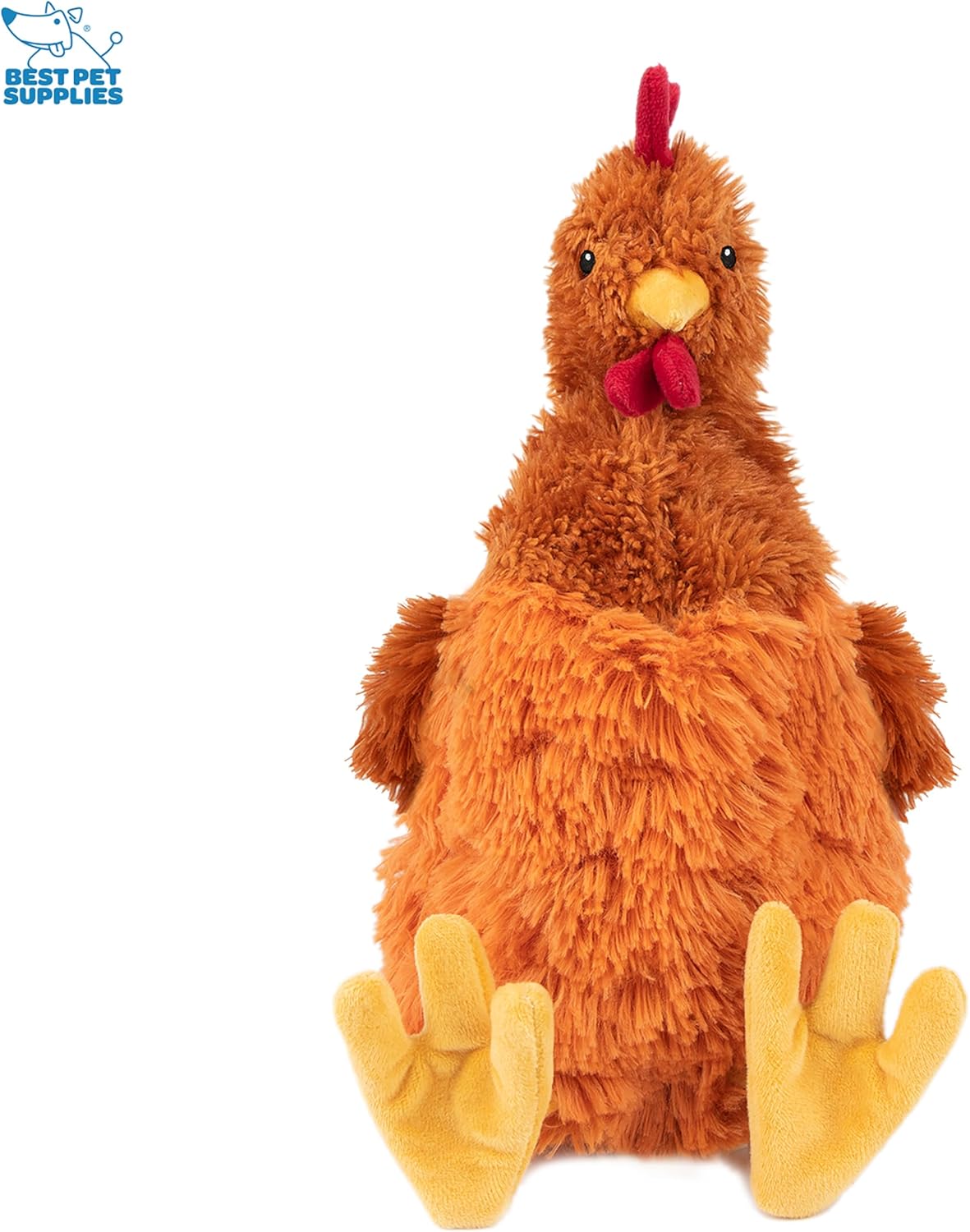 Best Pet Supplies Juguetes de peluche de pollo arrugado para juegos interactivos, cachorros y adultos mayores, forma colorida de juguete de pollo,