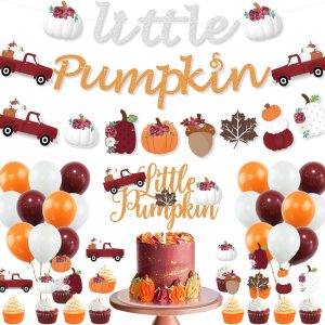 K KUMEED Decoraciones de fiesta de calabaza pequeña, pancarta de calabaza roja y blanca, hojas de otoño, calabaza, camión, decoración de pastel, K KUMEED Decoraciones de fiesta de calabaza pequeña, pancarta de calabaza roja y blanca, hojas de otoño, calabaza, camión, decoración de pastel,