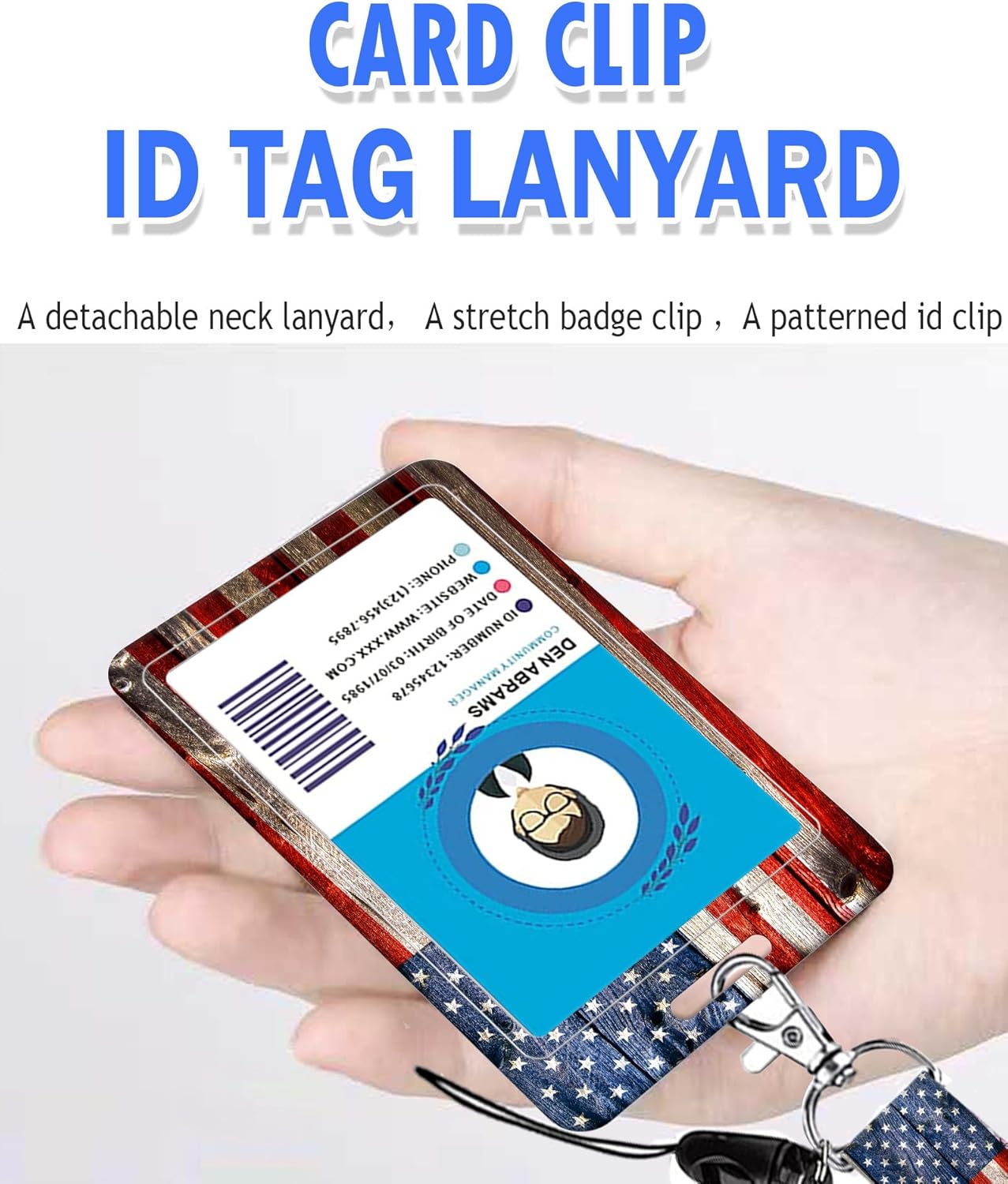 Soporte para tarjeta de identificación con clip retráctil para carrete de insignia y cordón, lindo cordón para identificación vertical, protector de