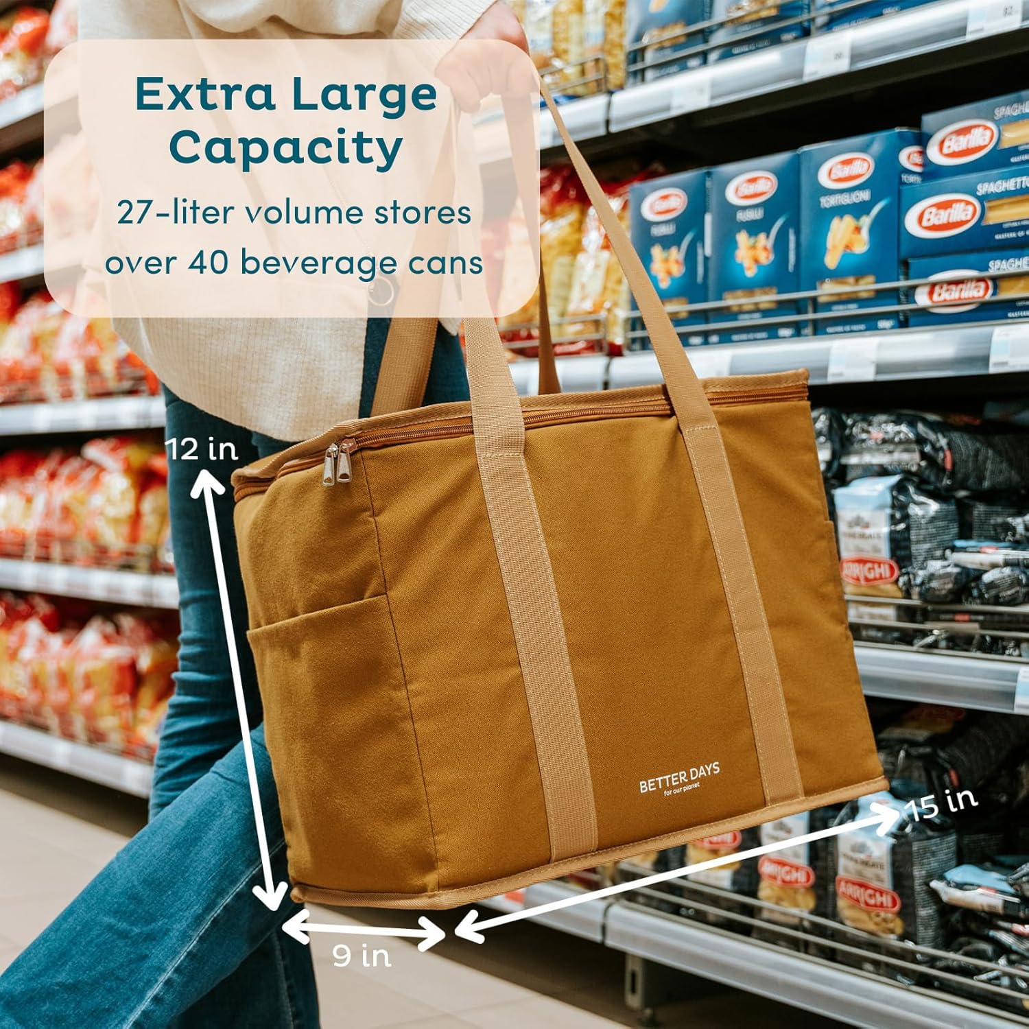 Nook Theory Bolsa de comestibles reutilizable aislada  a prueba de fugas, bolsa térmica grande aislada  Bolsas de compras aisladas para comestibles