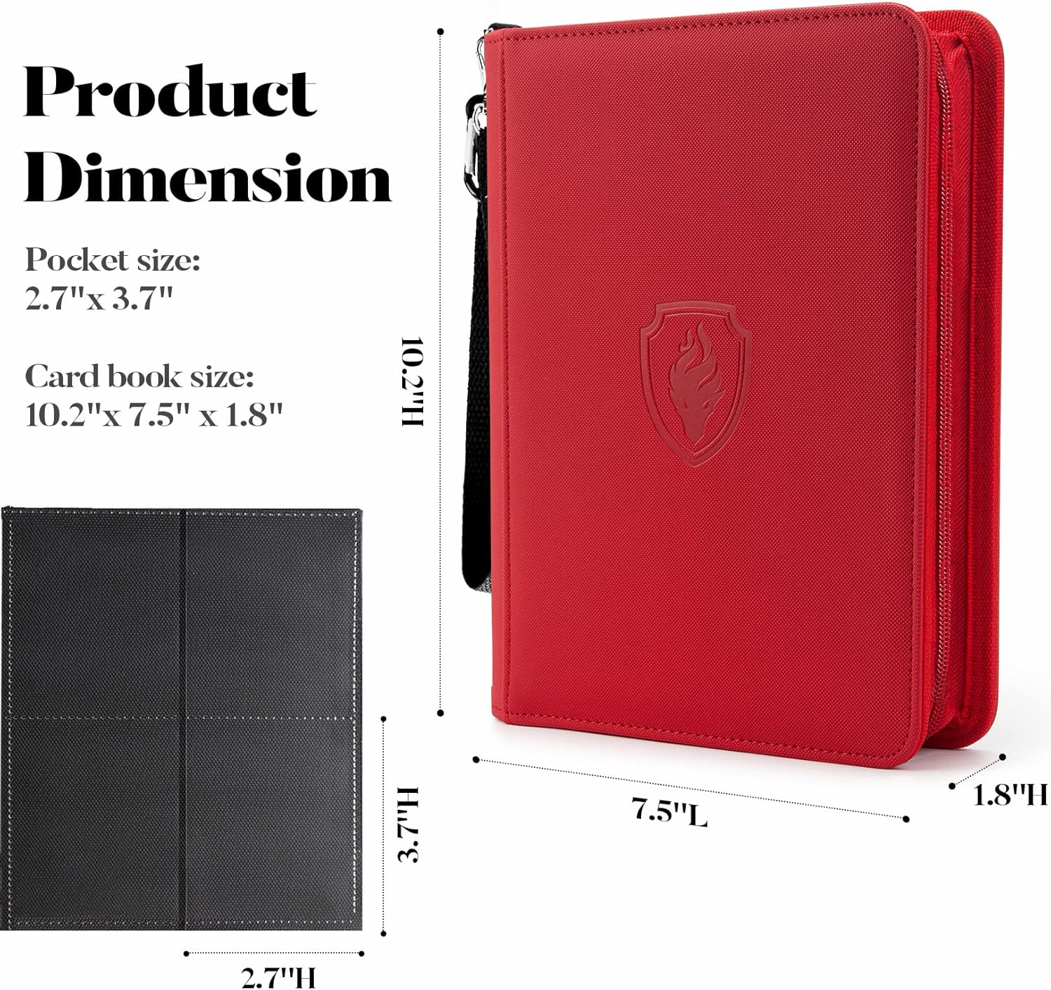 Carpeta de 4 bolsillos para 320 tarjetas, carpeta de tarjetas coleccionables con cremallera premium, carpeta portátil de colección de tarjetas de