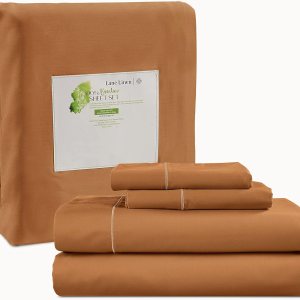 LANE LINEN Juego de sábanas de bambú tamaño Queen, 100% rayón de bambú, 4 piezas para cama de tamaño Queen, sábanas refrescantes, suaves y LANE LINEN Juego de sábanas de bambú tamaño Queen, 100% rayón de bambú, 4 piezas para cama de tamaño Queen, sábanas refrescantes, suaves y