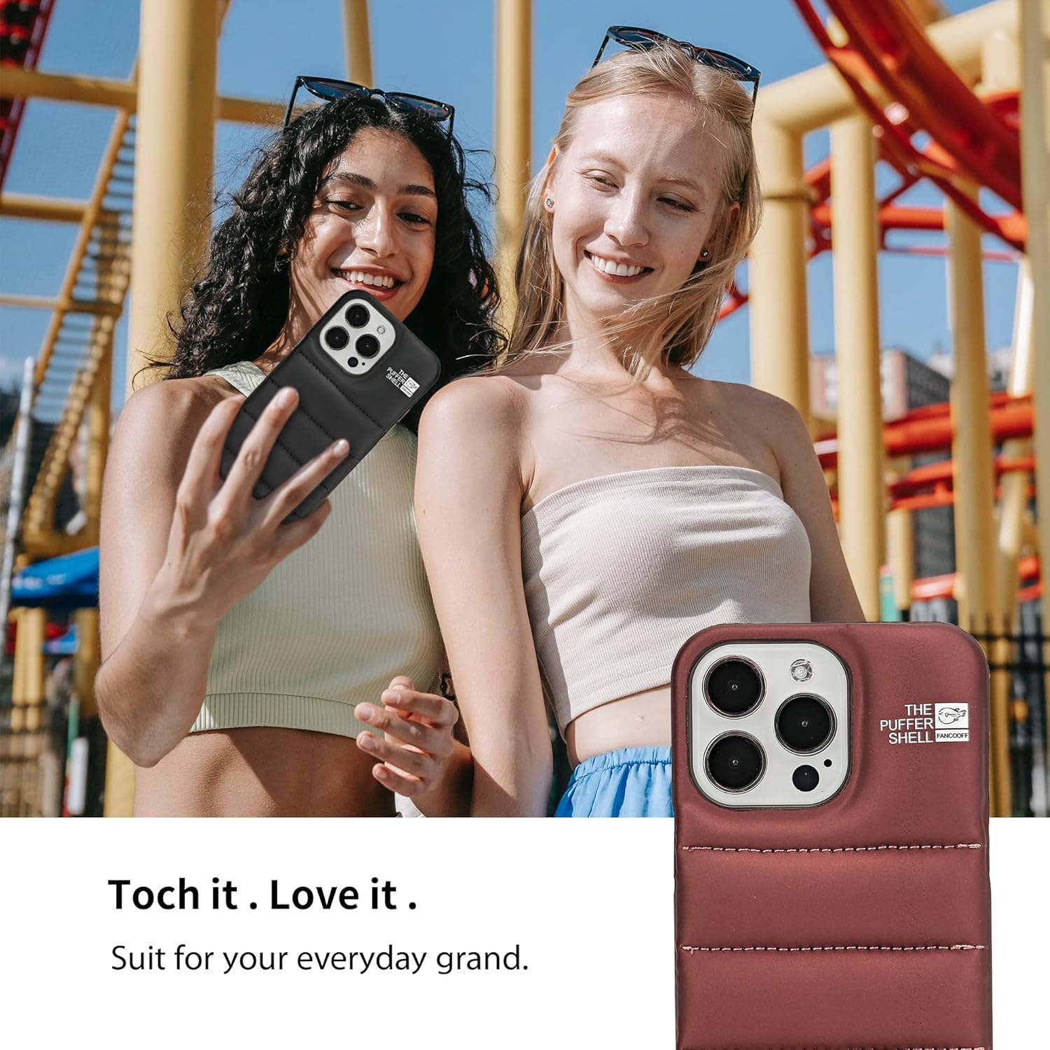 Funda acolchada para teléfono, compatible con iPhone 11, diseño bonito antiarañazos, material suave al tacto, funda protectora 3D a prueba de